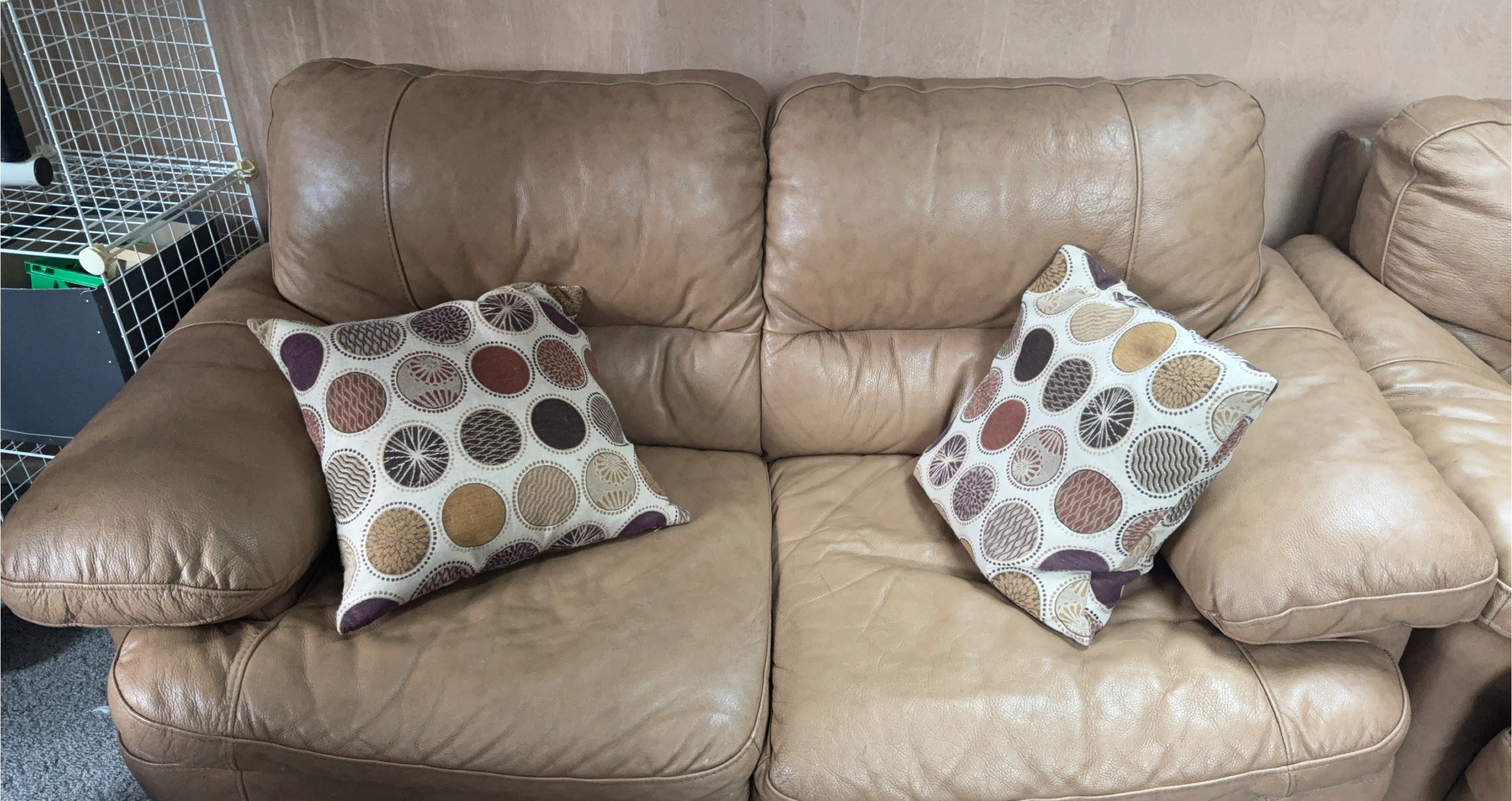 Tan Leather Sofa Set