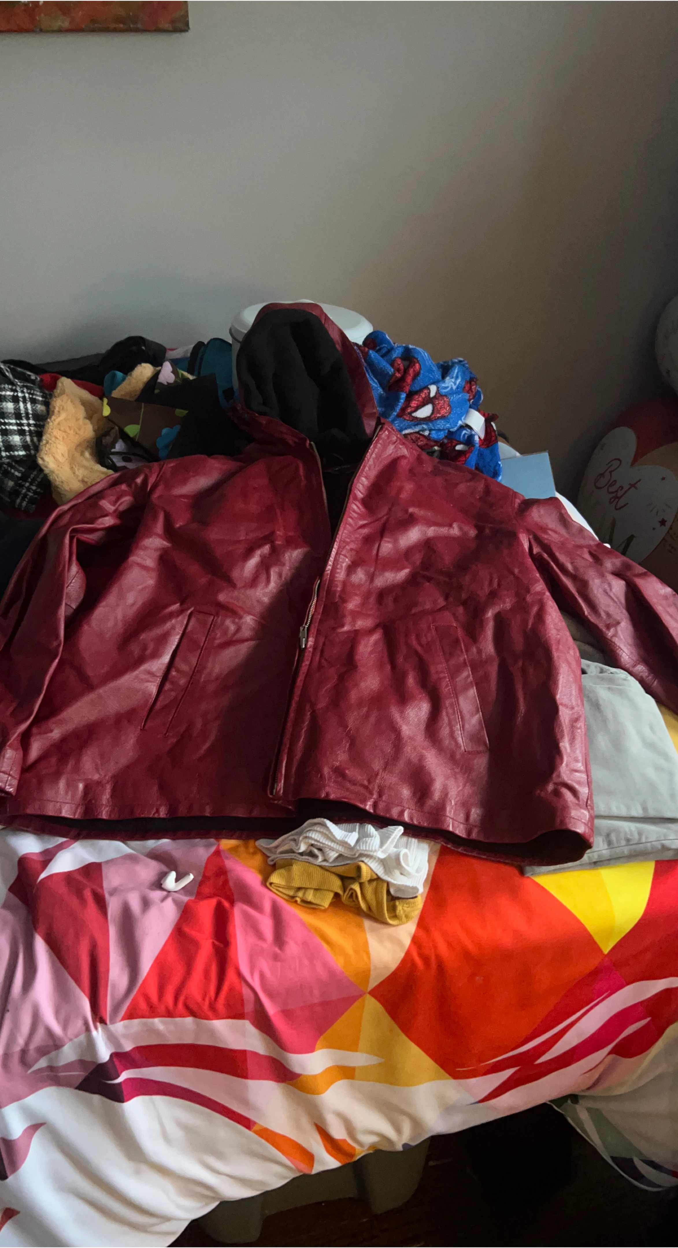 METROSTYLE XL Red Leather Jacket