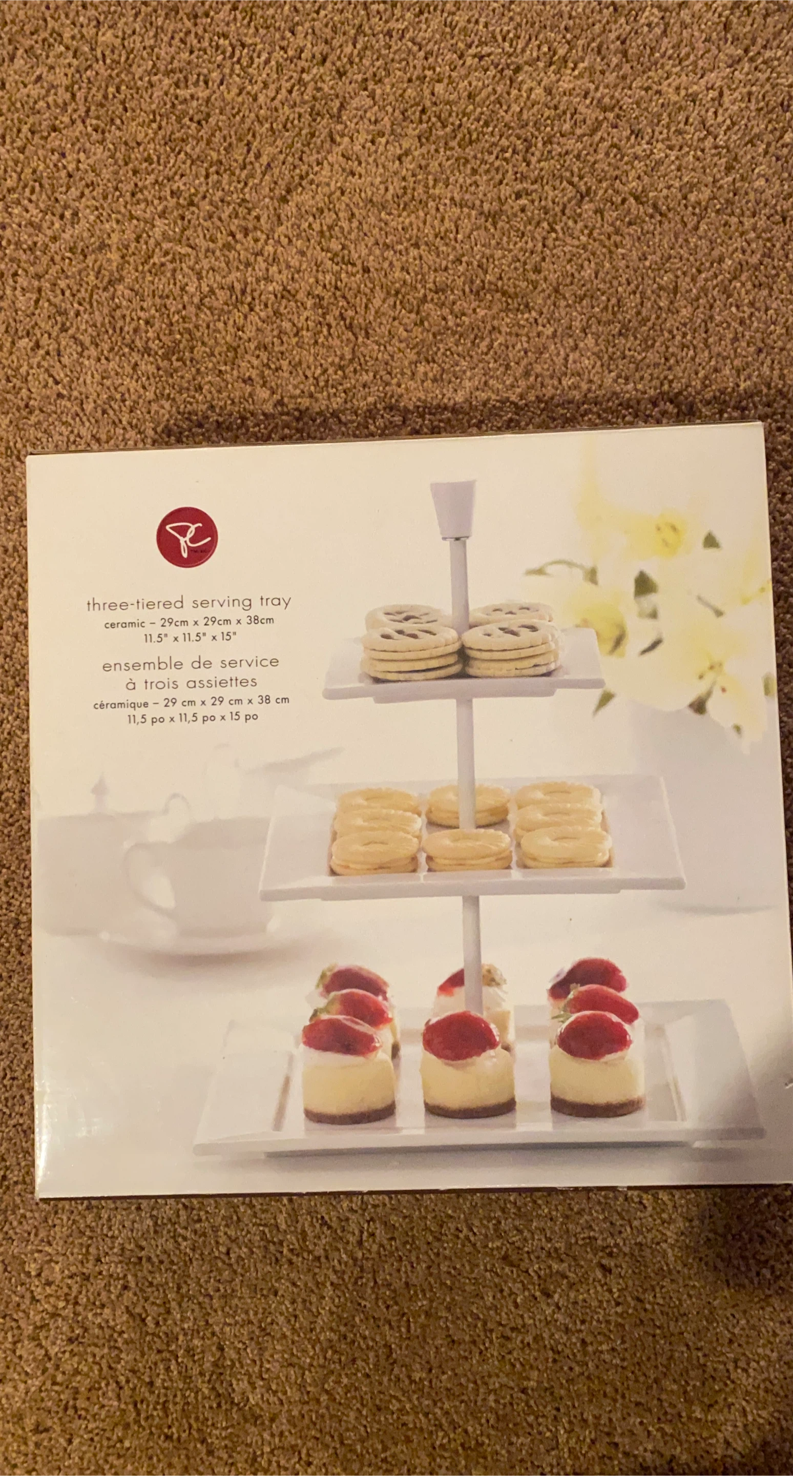 Three-Tiered Serving Tray (11.5" x 11.5" x 15") - NEW!