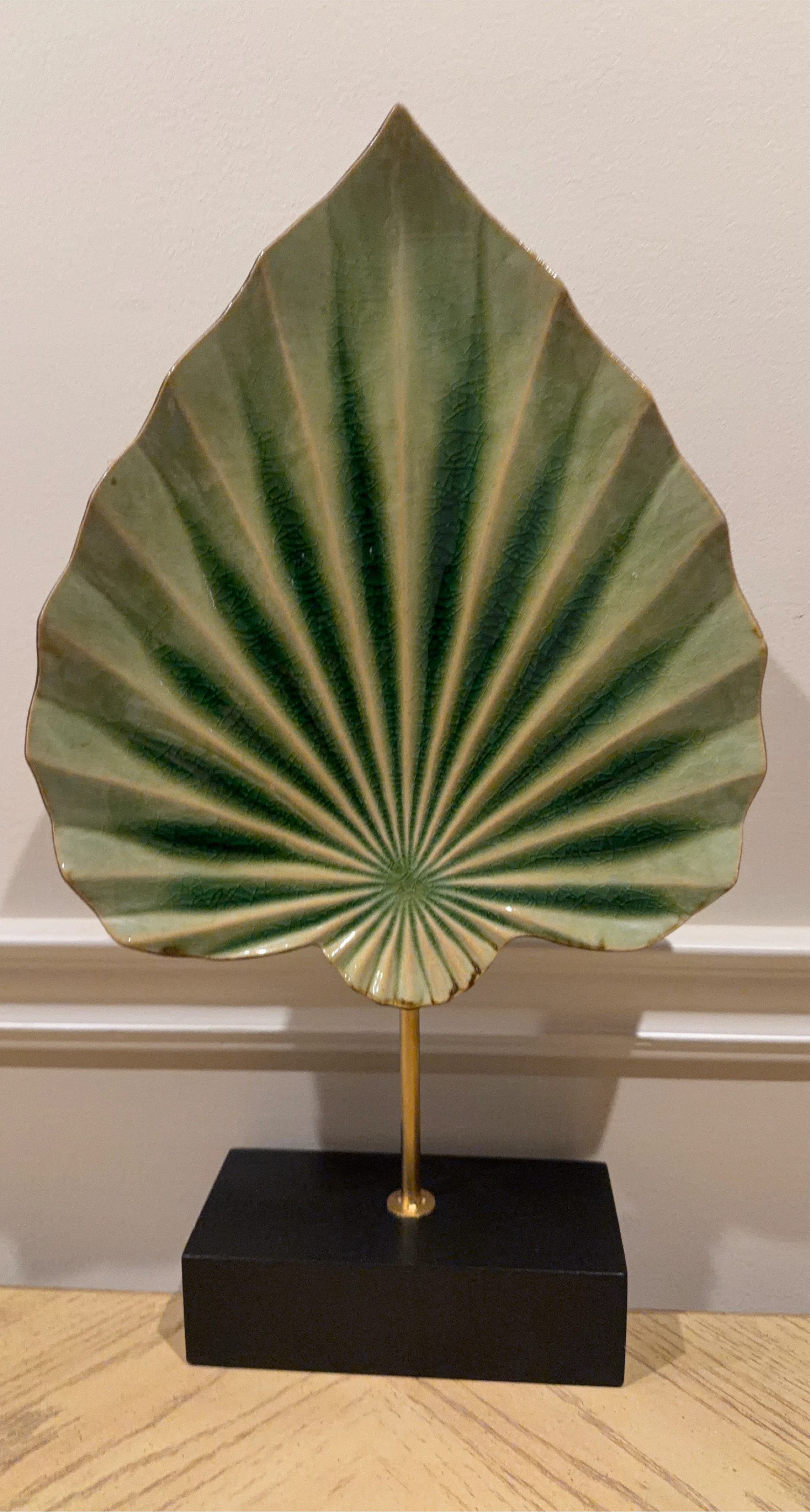 Decorative Ceramic Fan on Stand