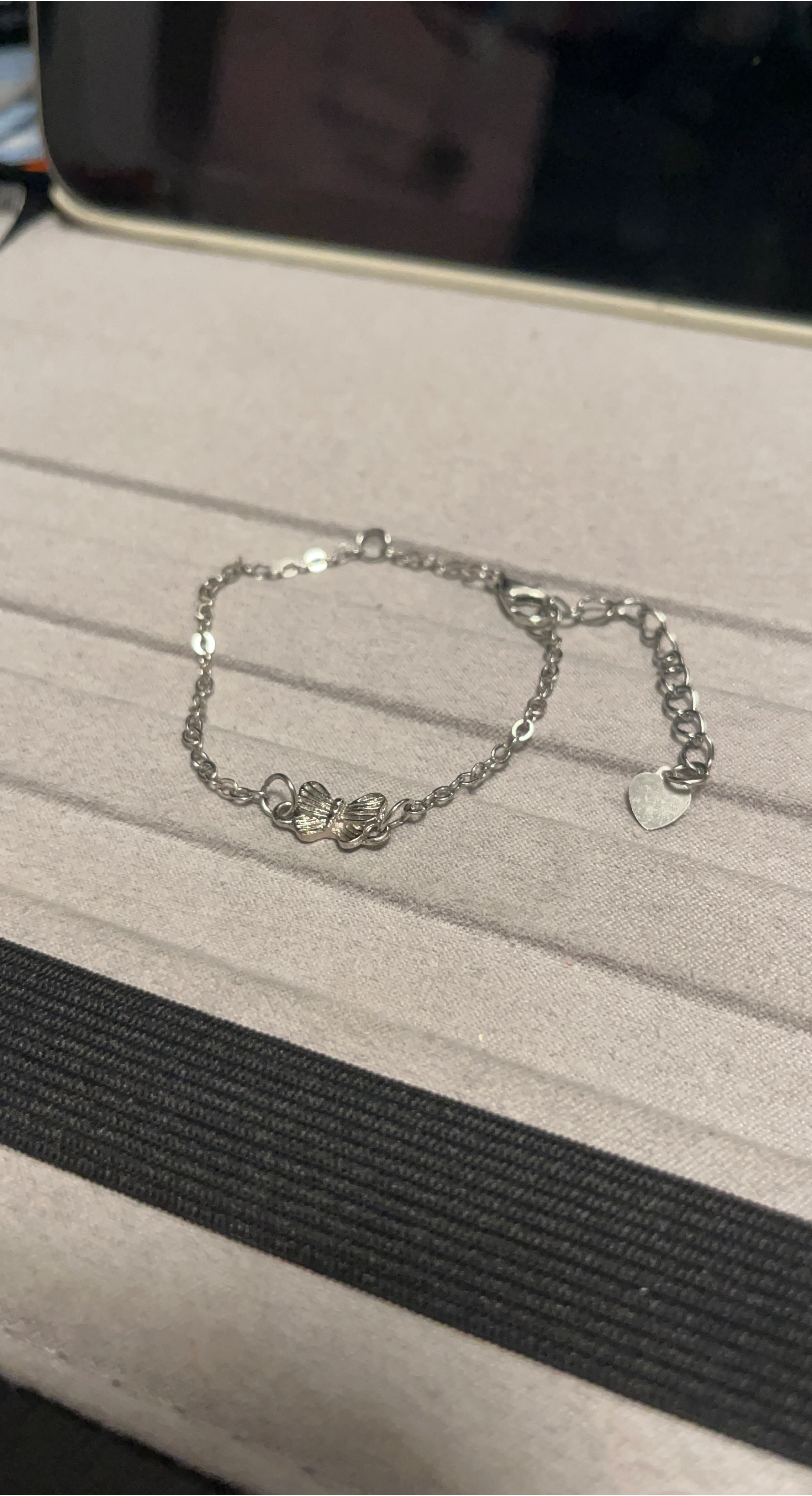 Silver Tone Butterfly Chain Bracelet