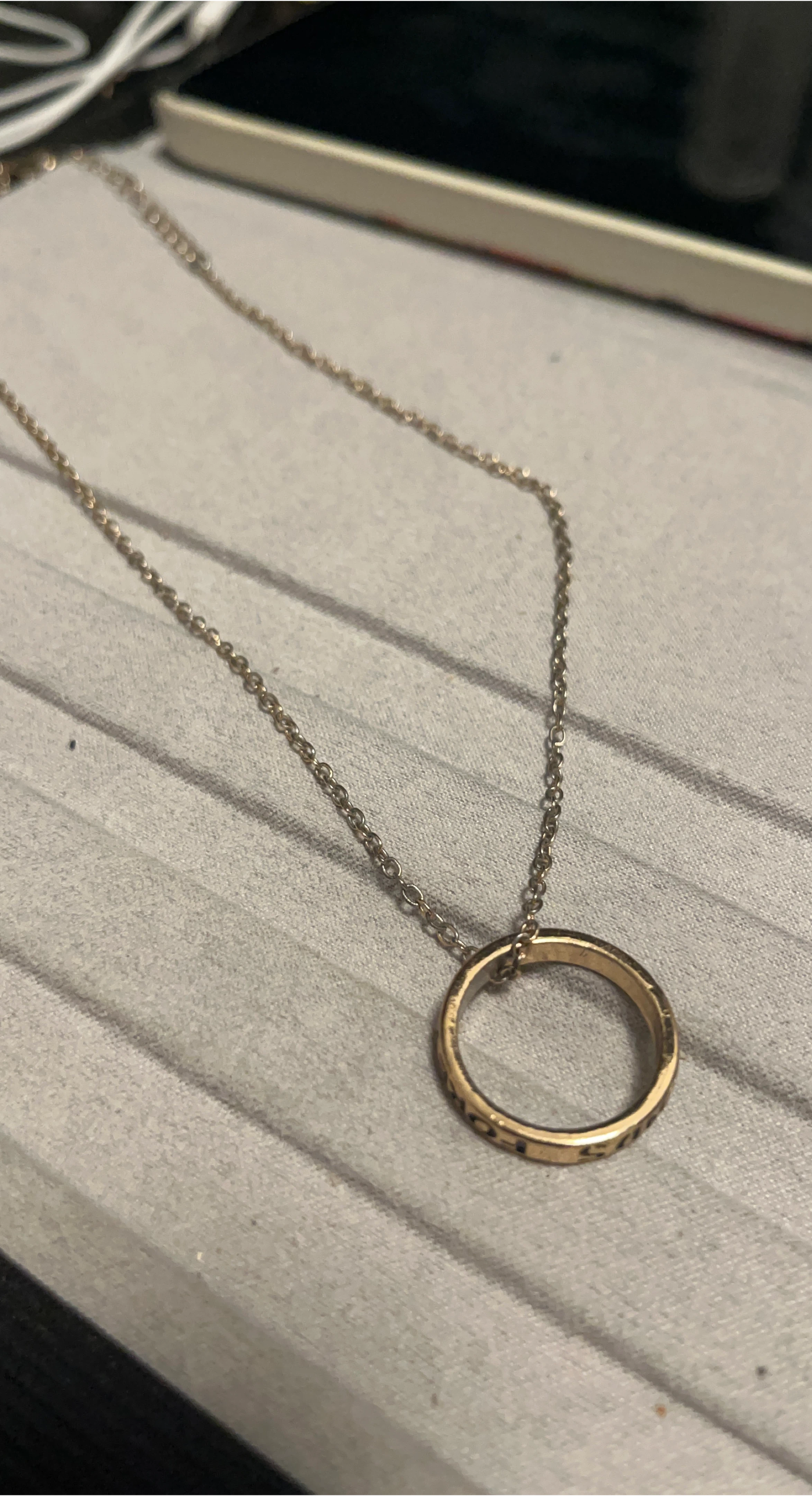 Gold Ring Pendant Necklace