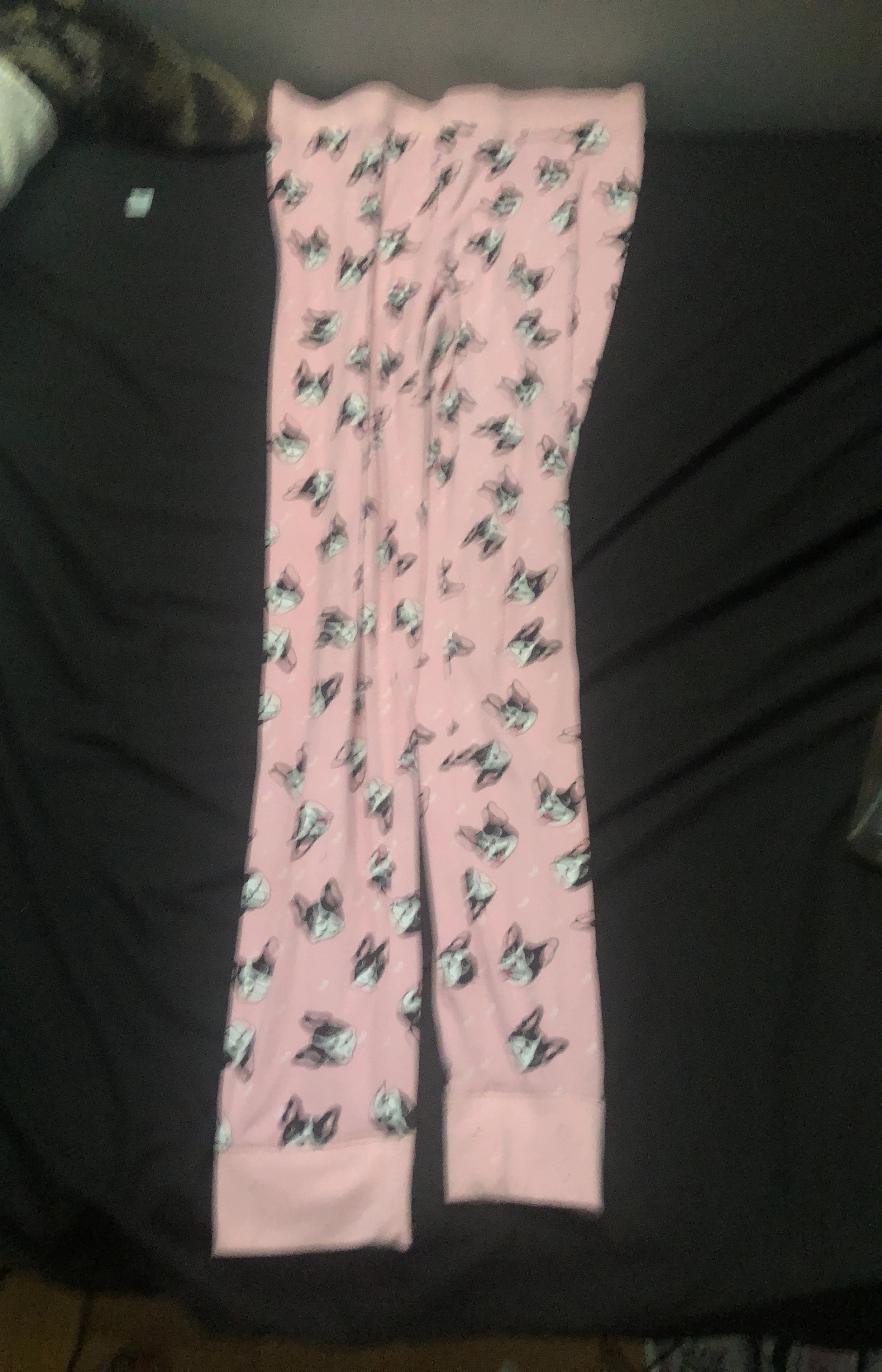 Pink Pajama Pants with Dog Print