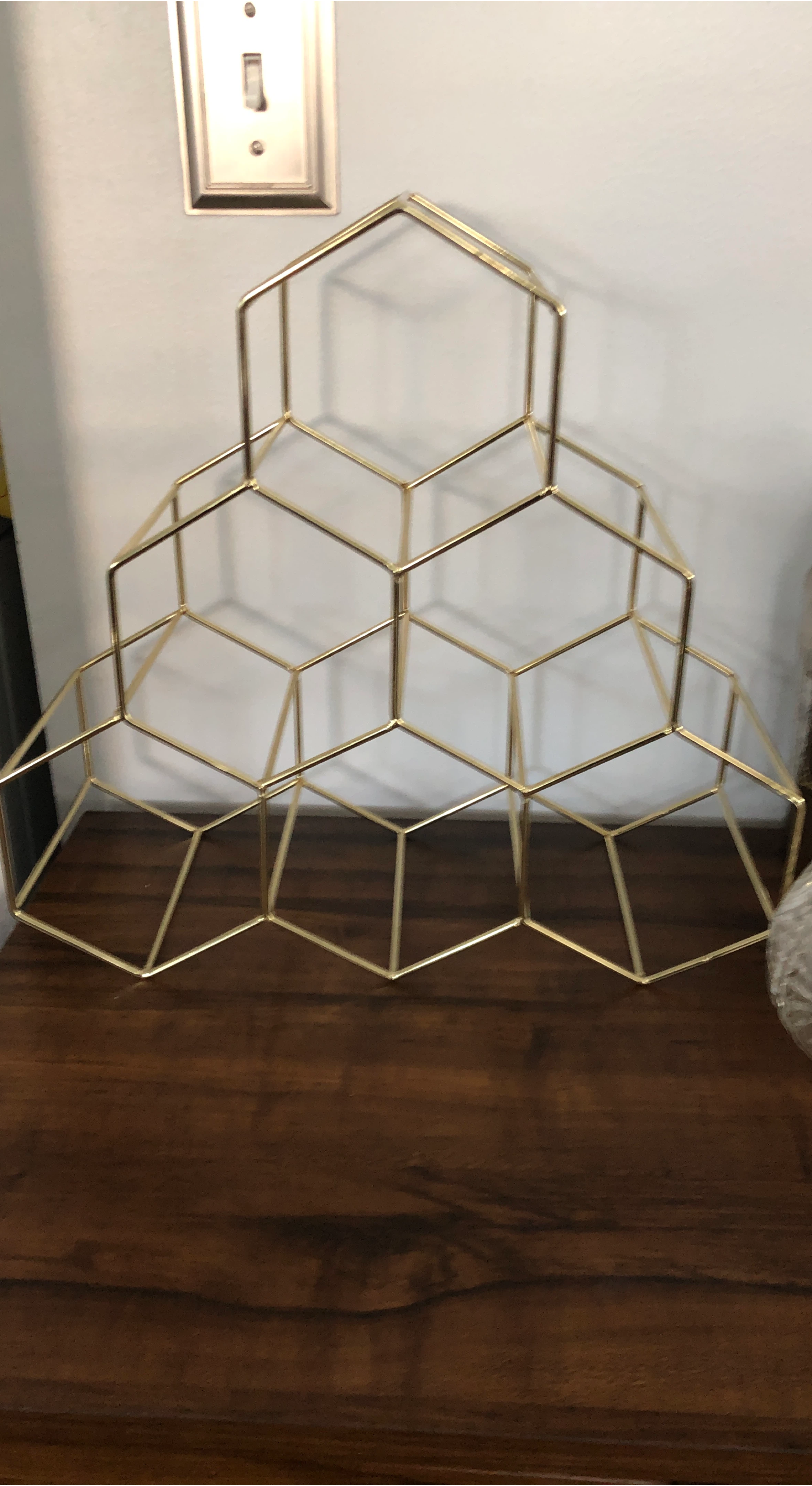Gold Geometric Wine Rack