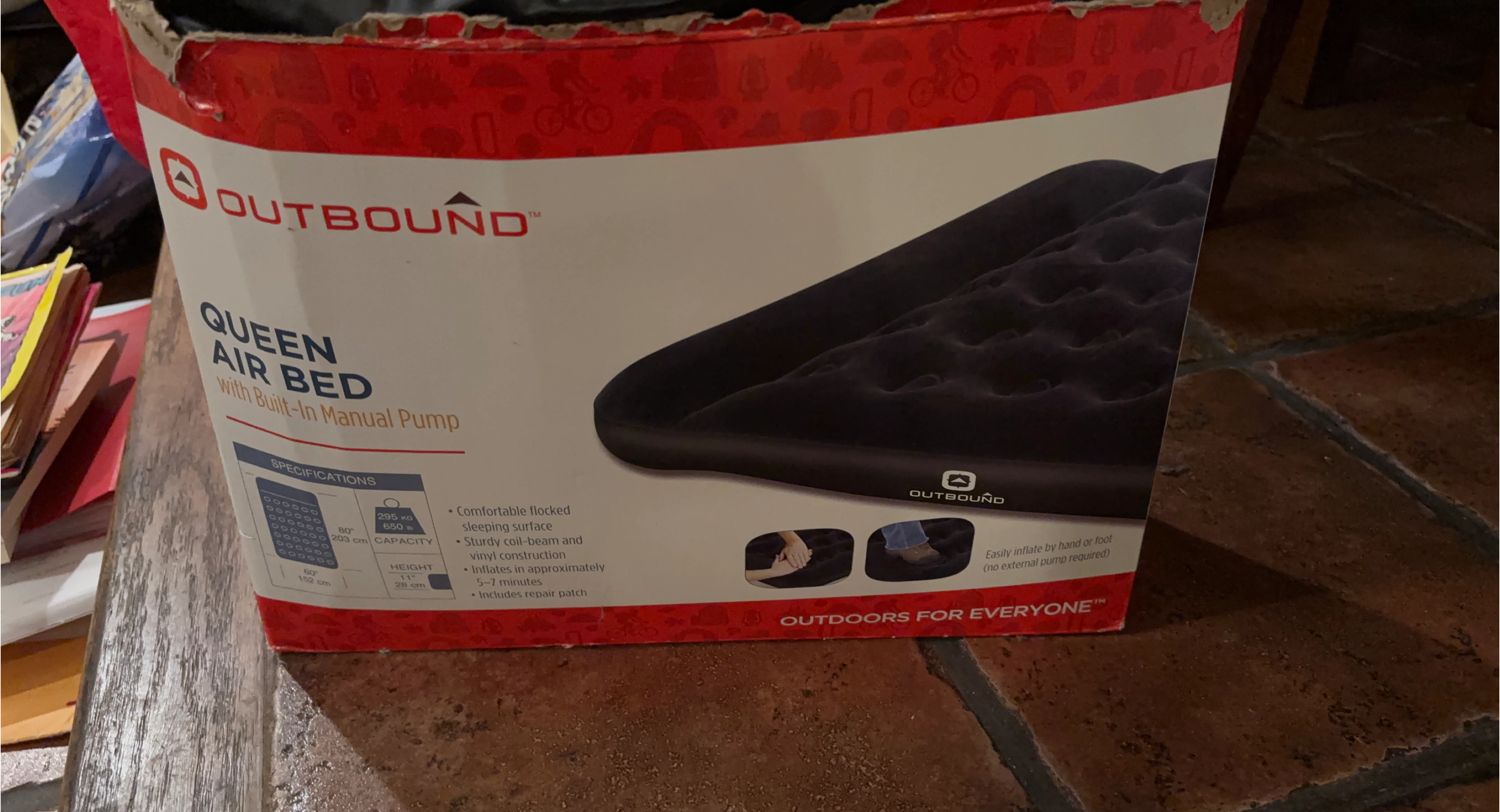 ❄️Outbound Queen Air Bed with Built-In Manual Pump