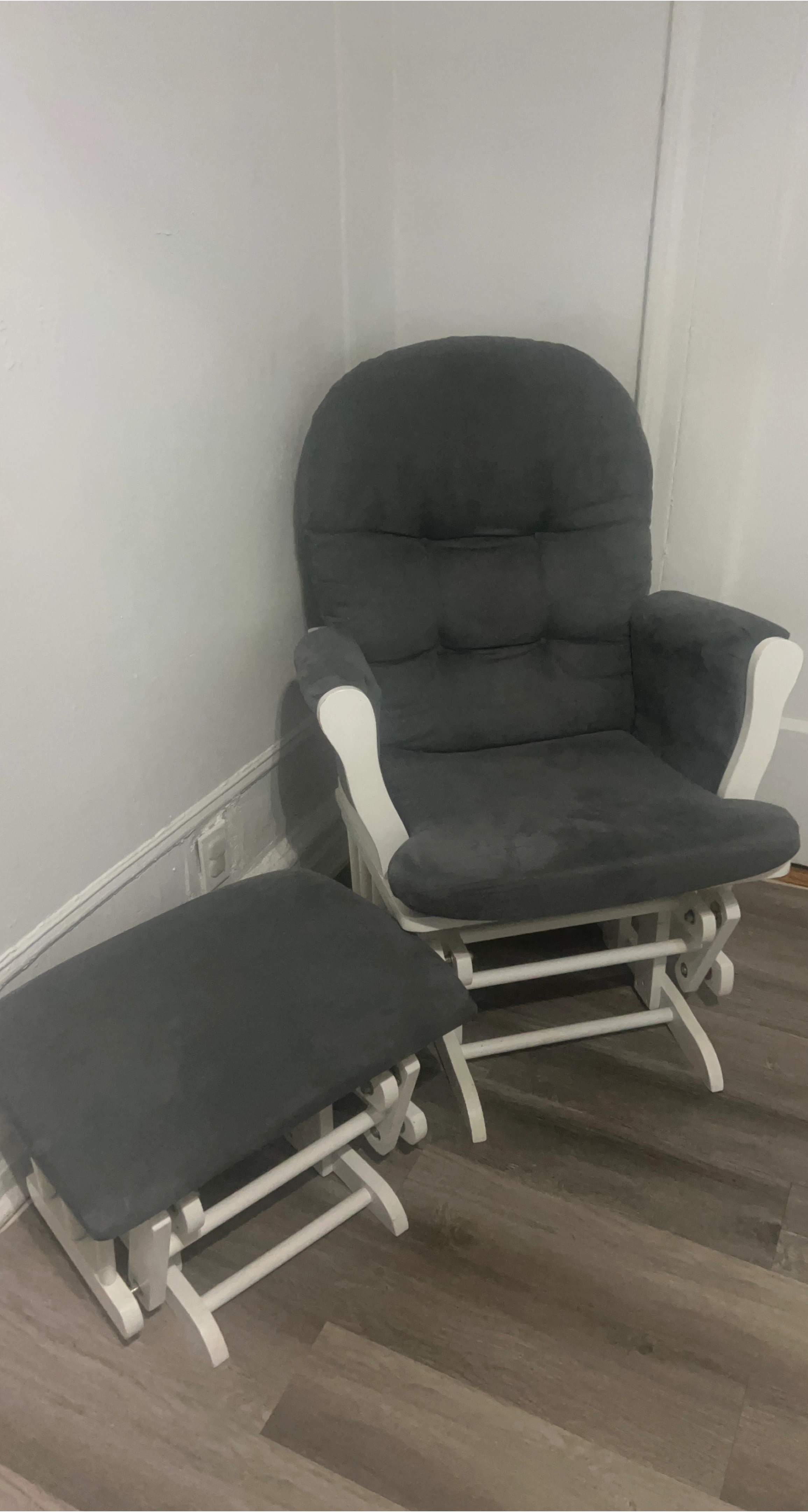 Glider Rocking Chair with Ottoman - Gray