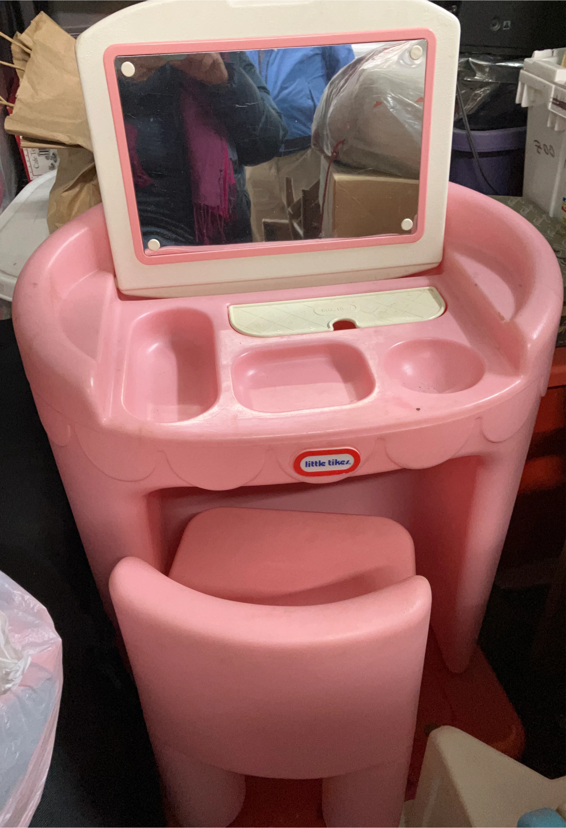Vintage Little Tikes Pink Vanity & Stool