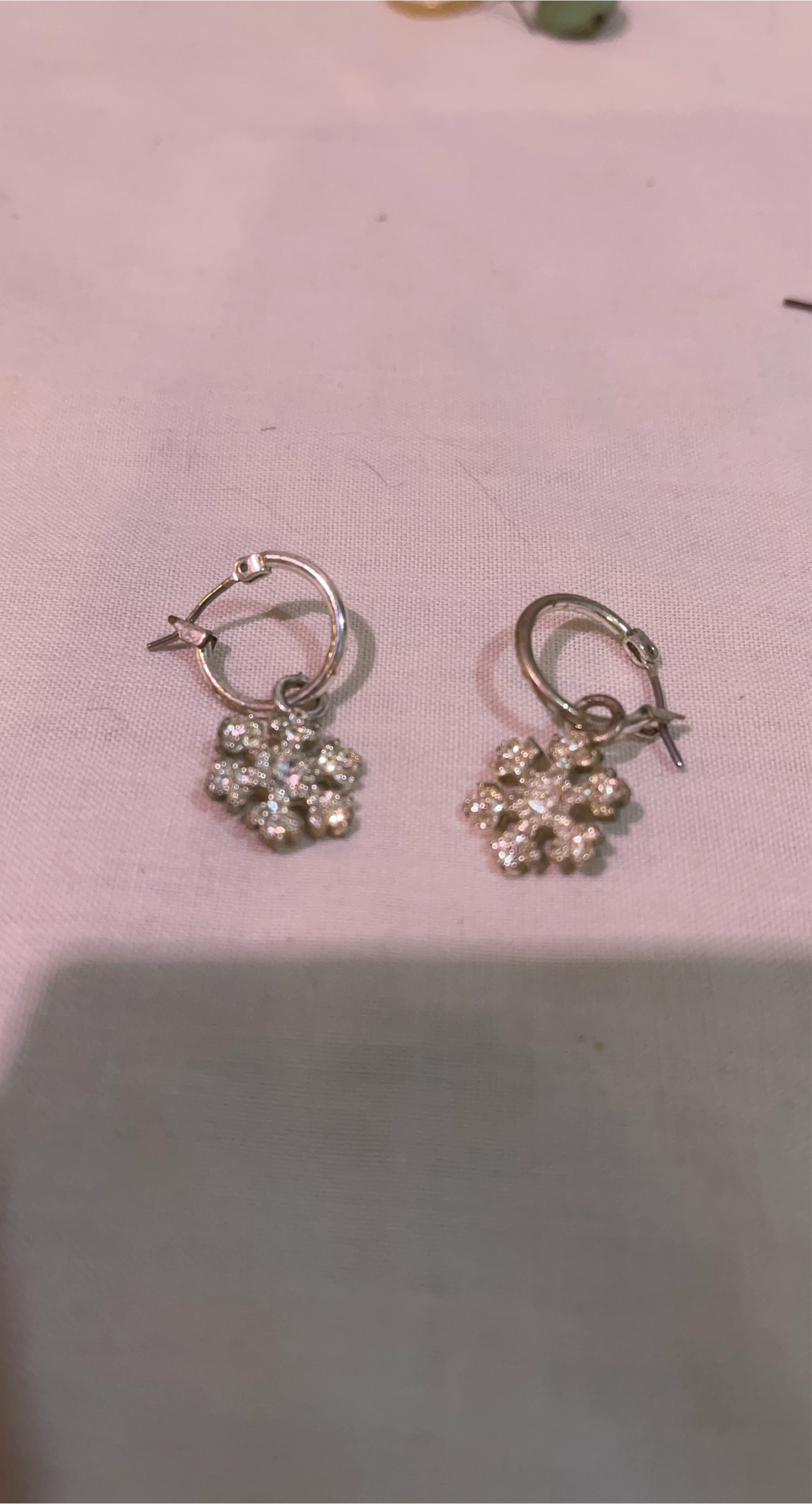 Snowflake Dangle Hoop Earrings