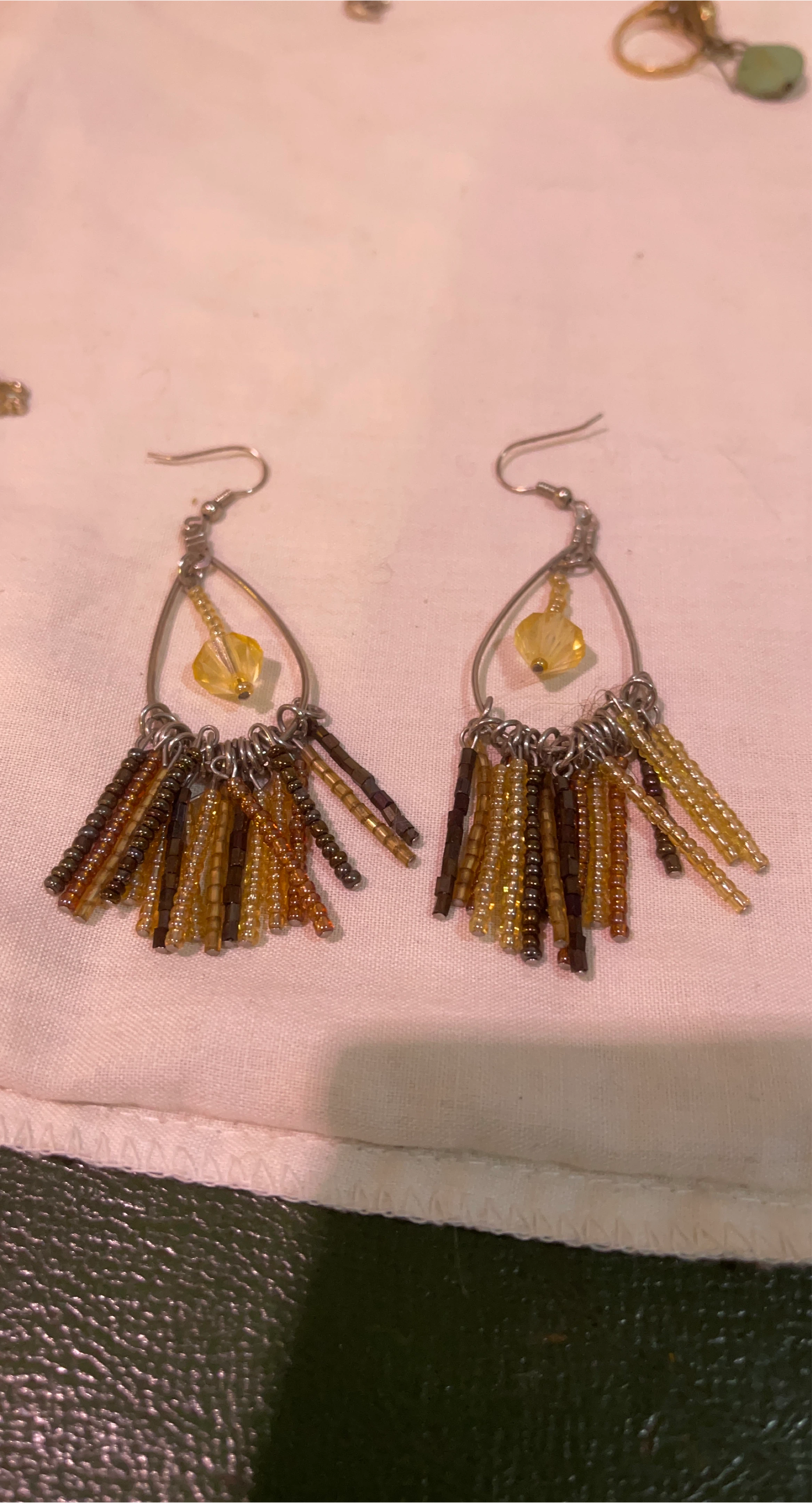 Handmade Beaded Drop Earrings