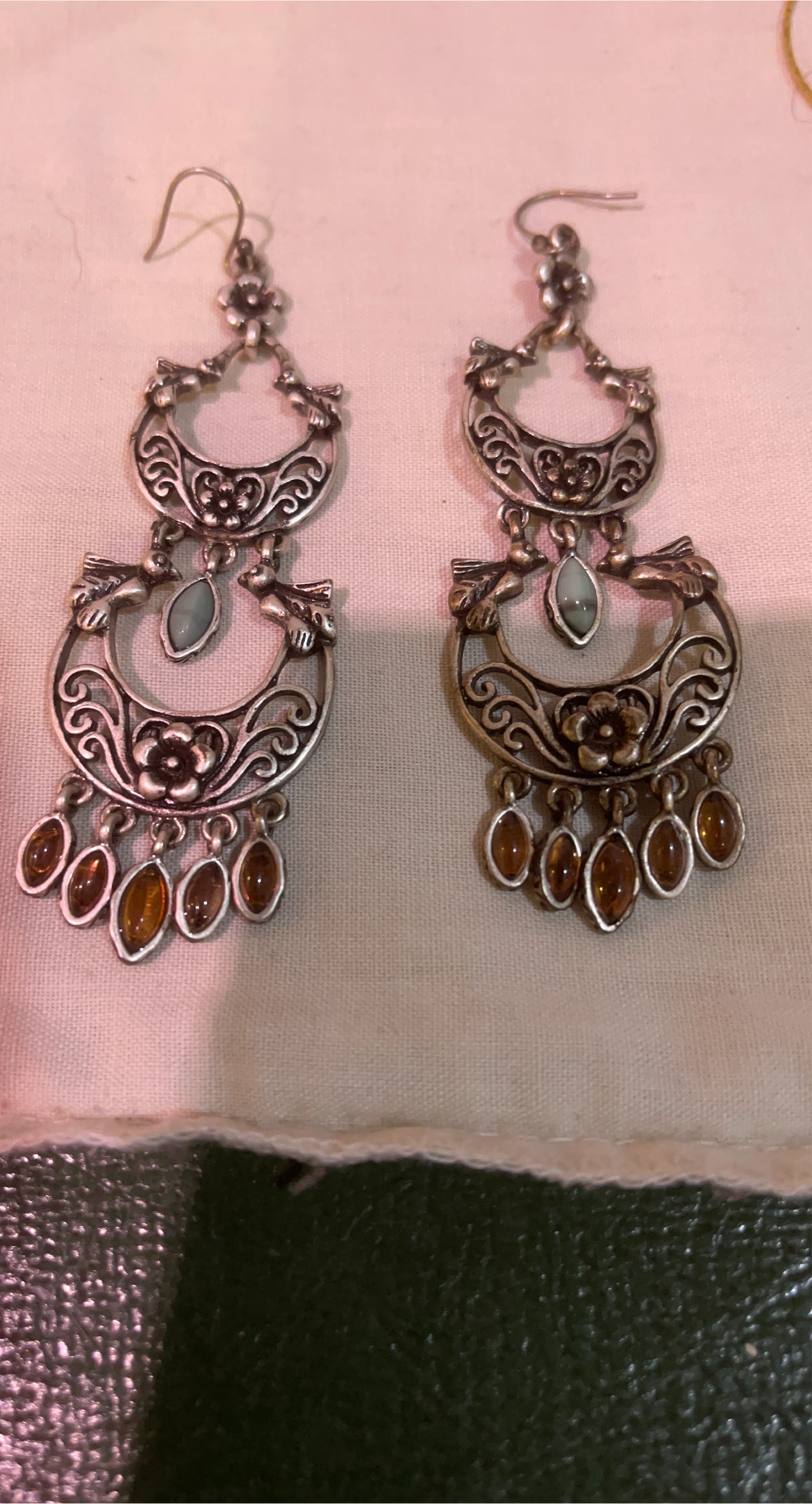 Silver Tone Drop Earrings