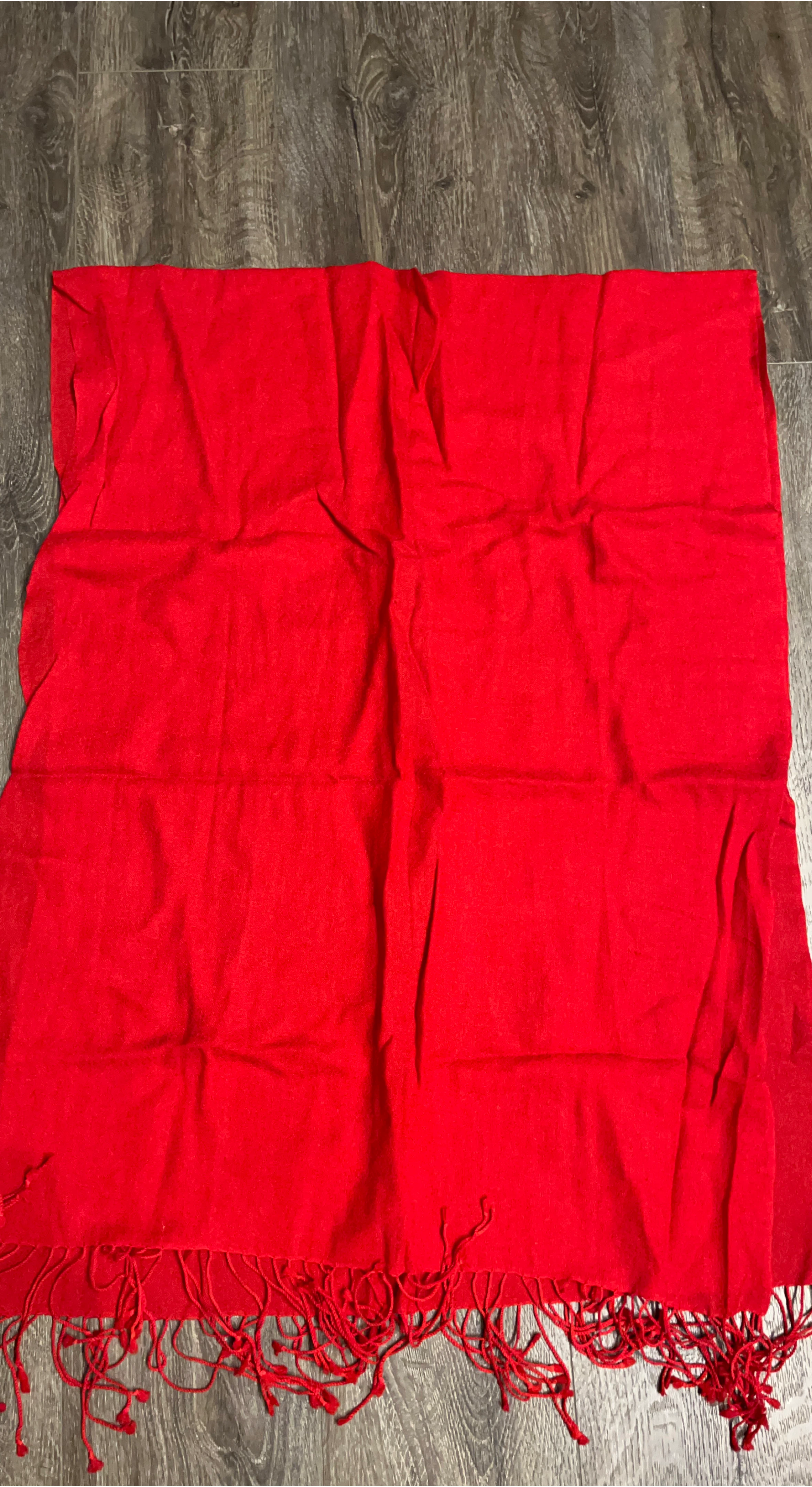 Red Scarf with Tassels - photo 2