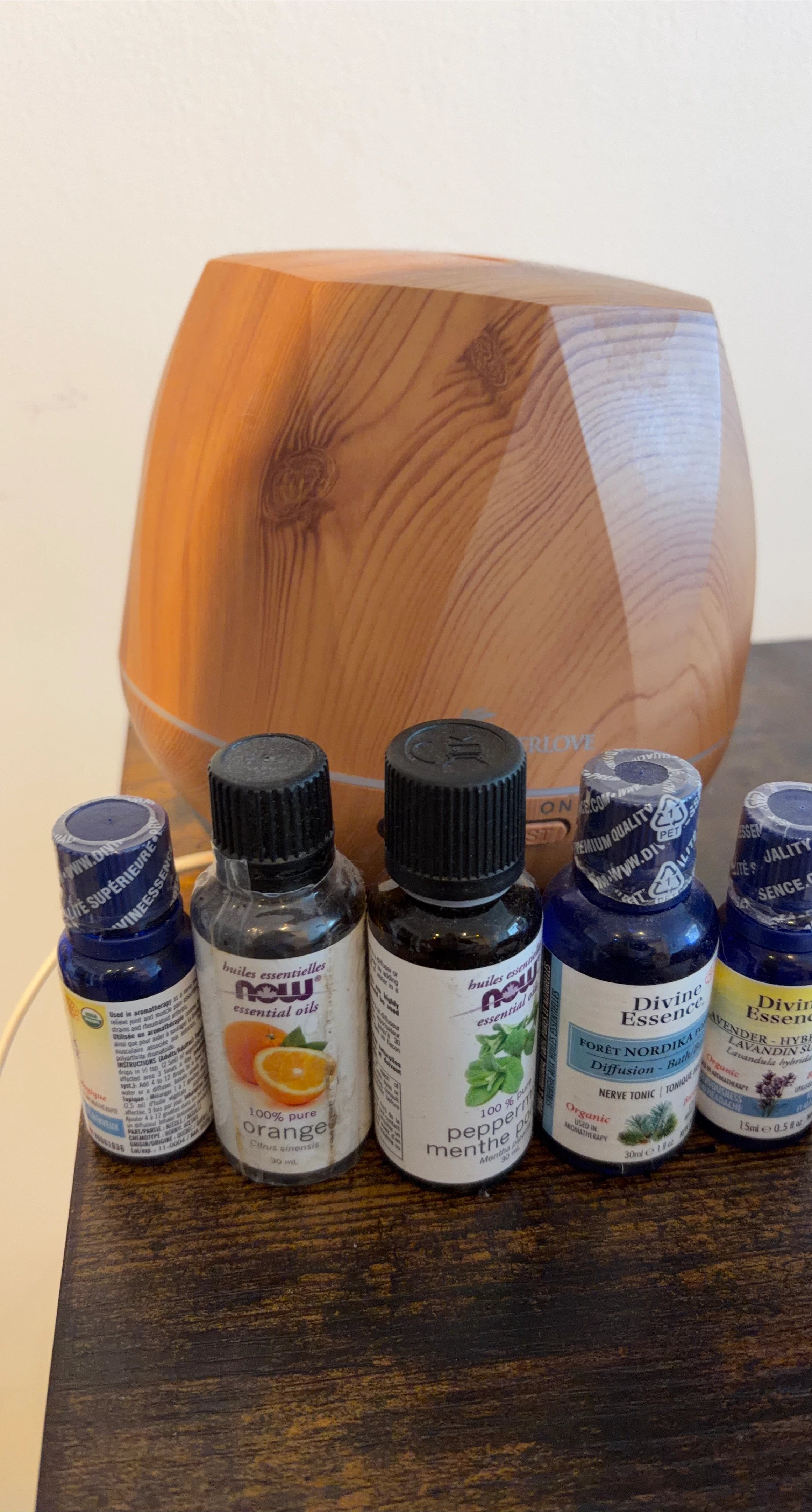 Essential Oil Diffuser with NOW & Divine Essence Oils
