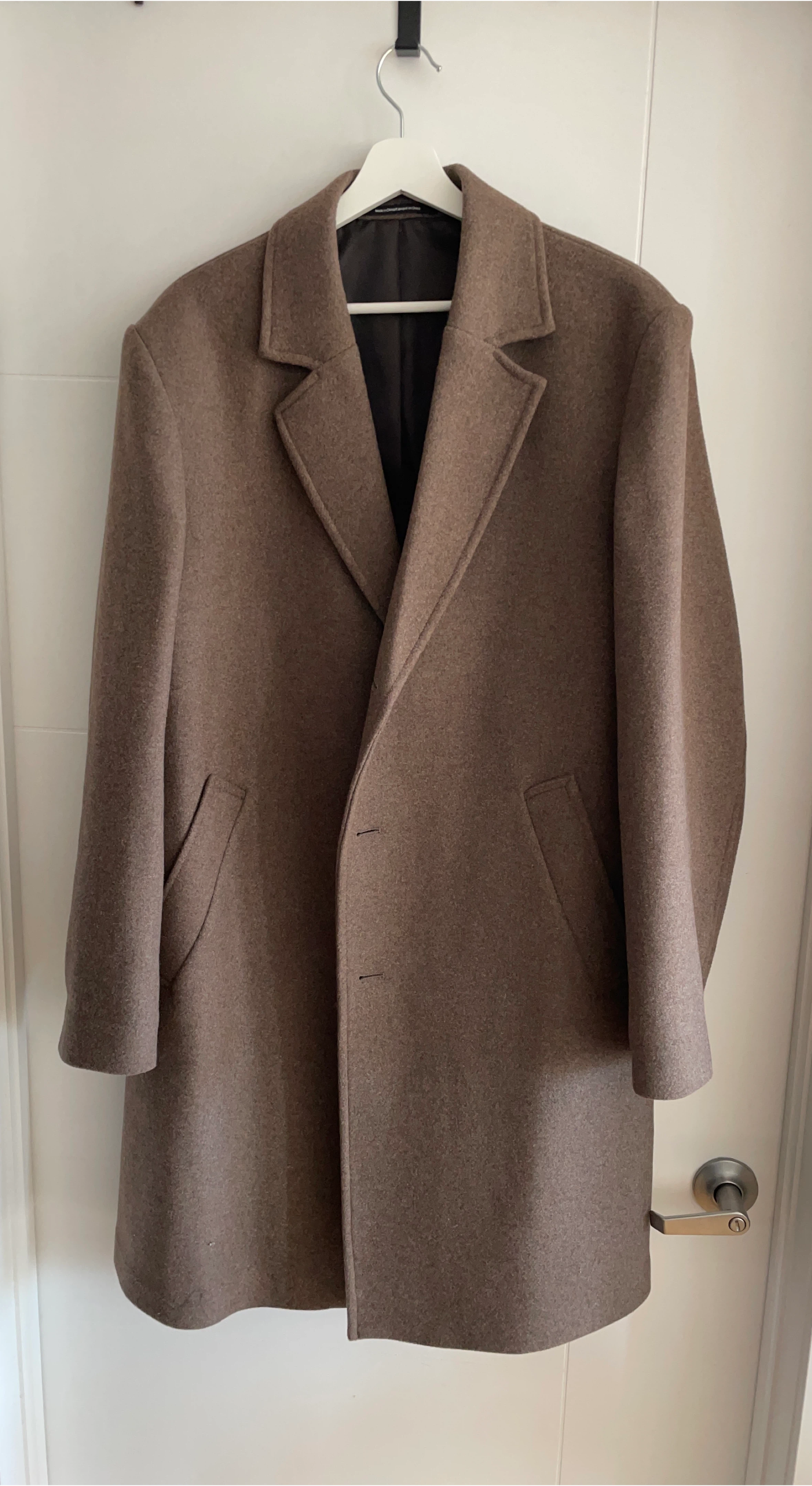 Wool Blend Men’s Overcoat - Size L