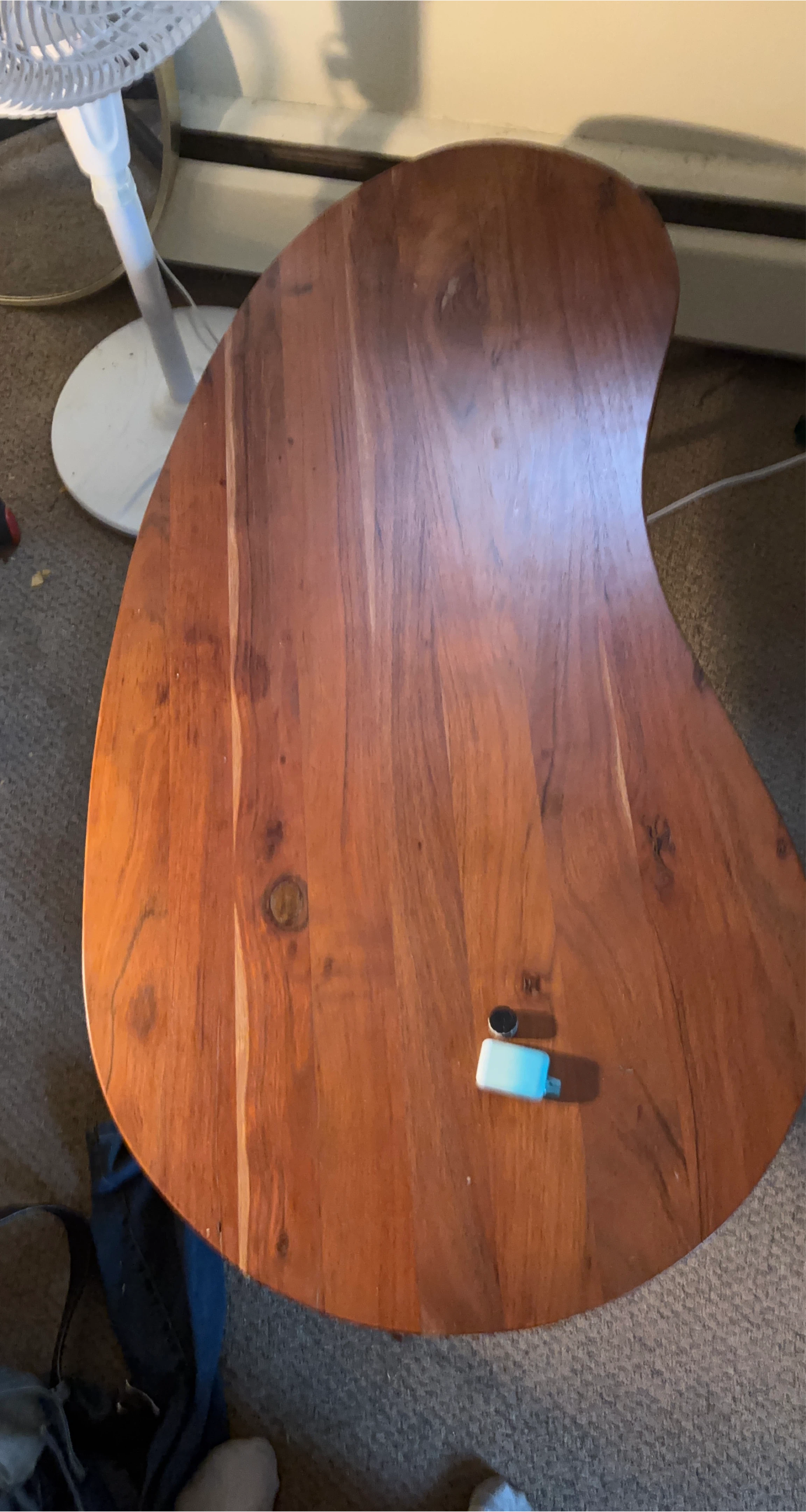 Wooden Kidney Shaped Coffee Table