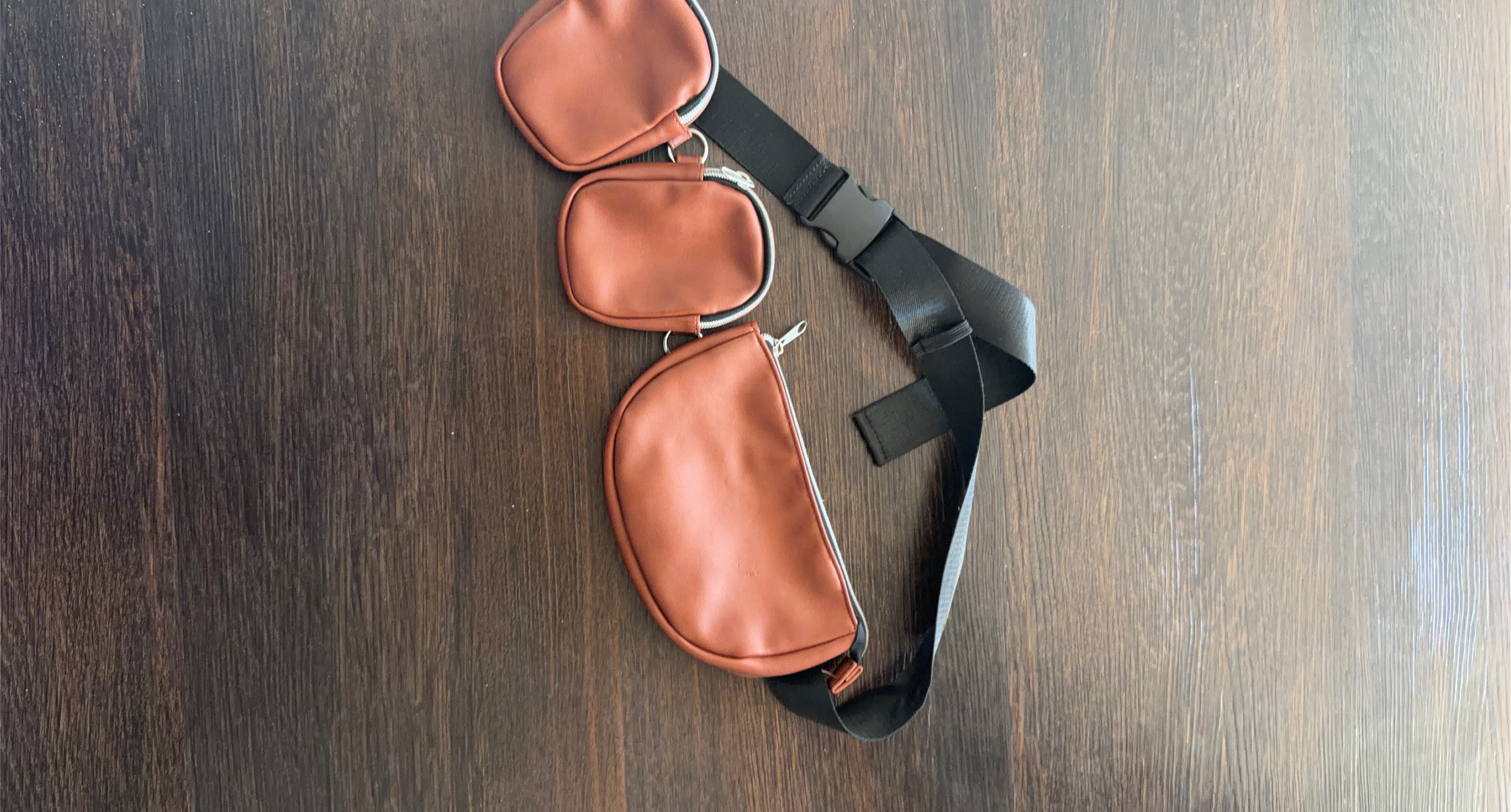 Brown Belt Fanny Pack  with Pouches