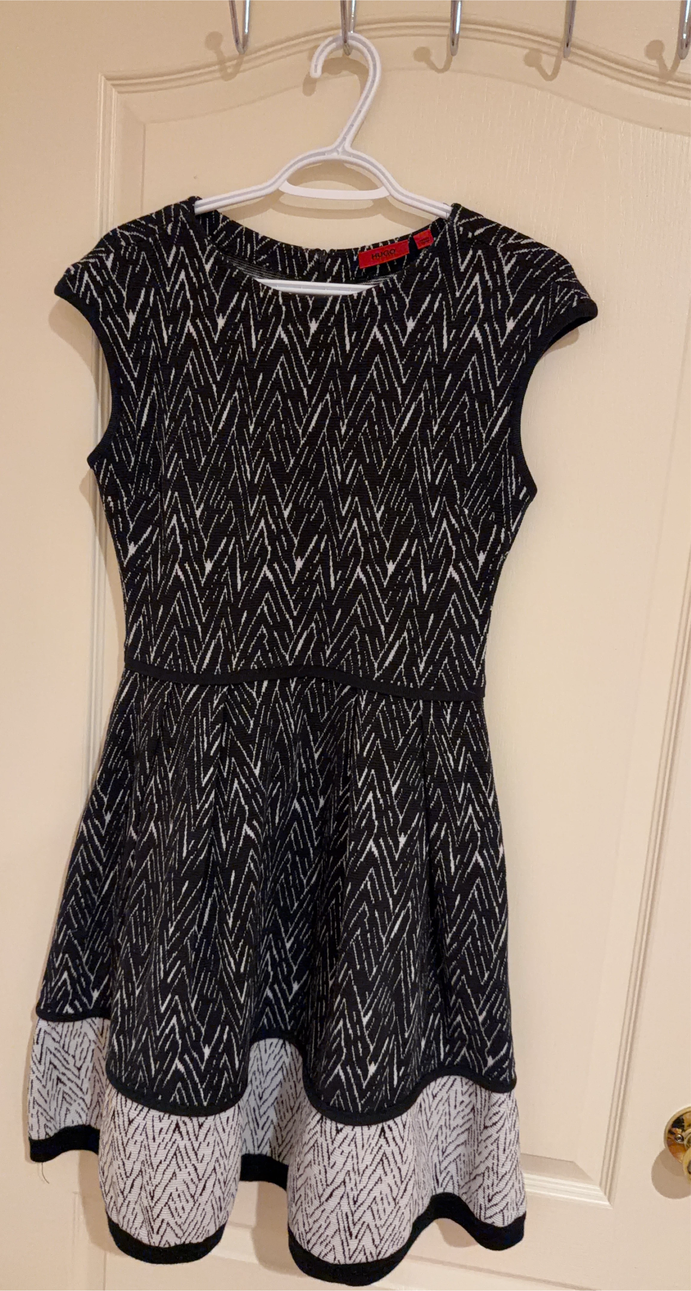 Hugo Boss Black & White Pattern Dress