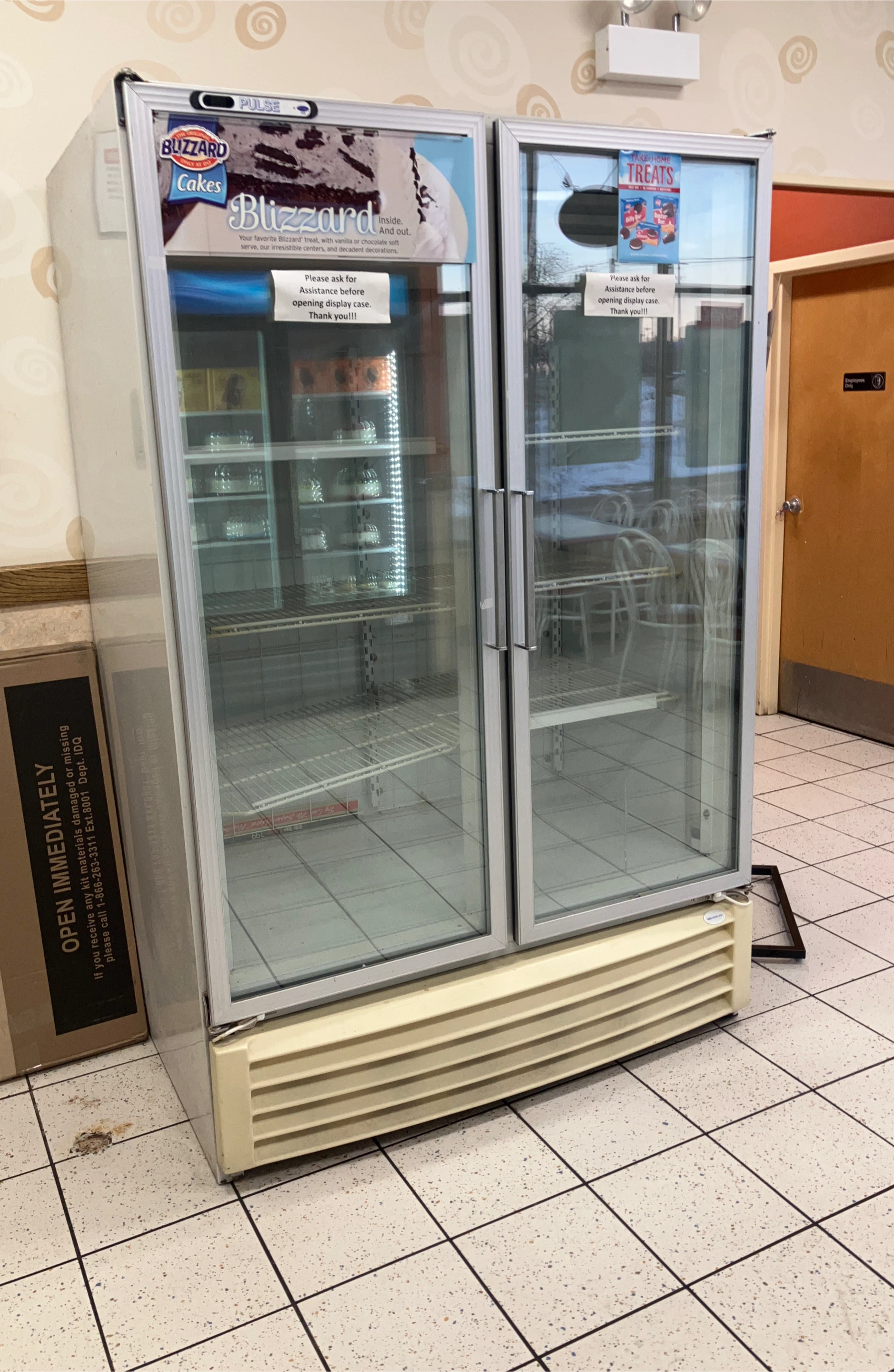 Double Door Display Refrigerator (not sure its working or not)
