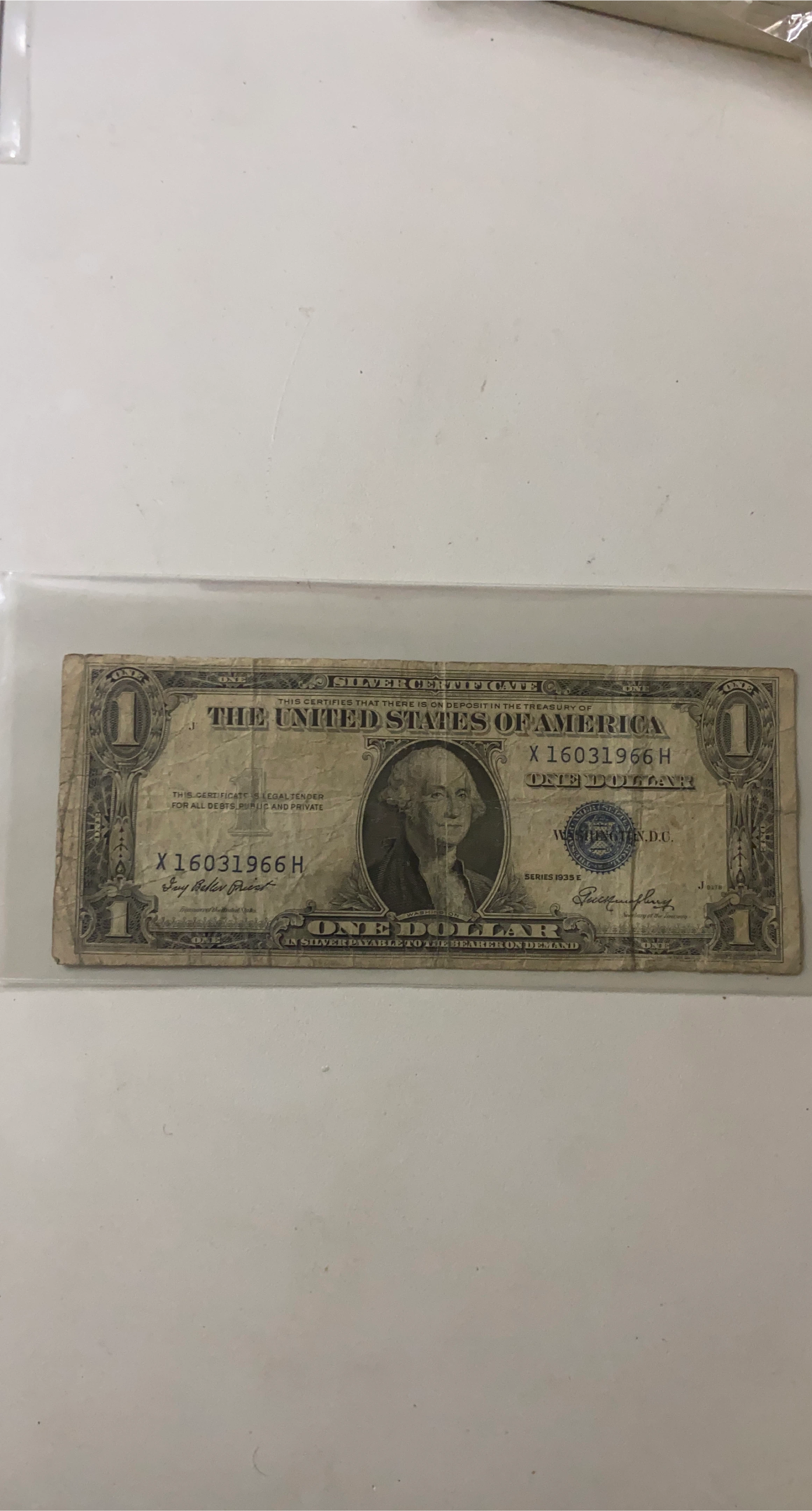 1935E Series One Dollar Bill