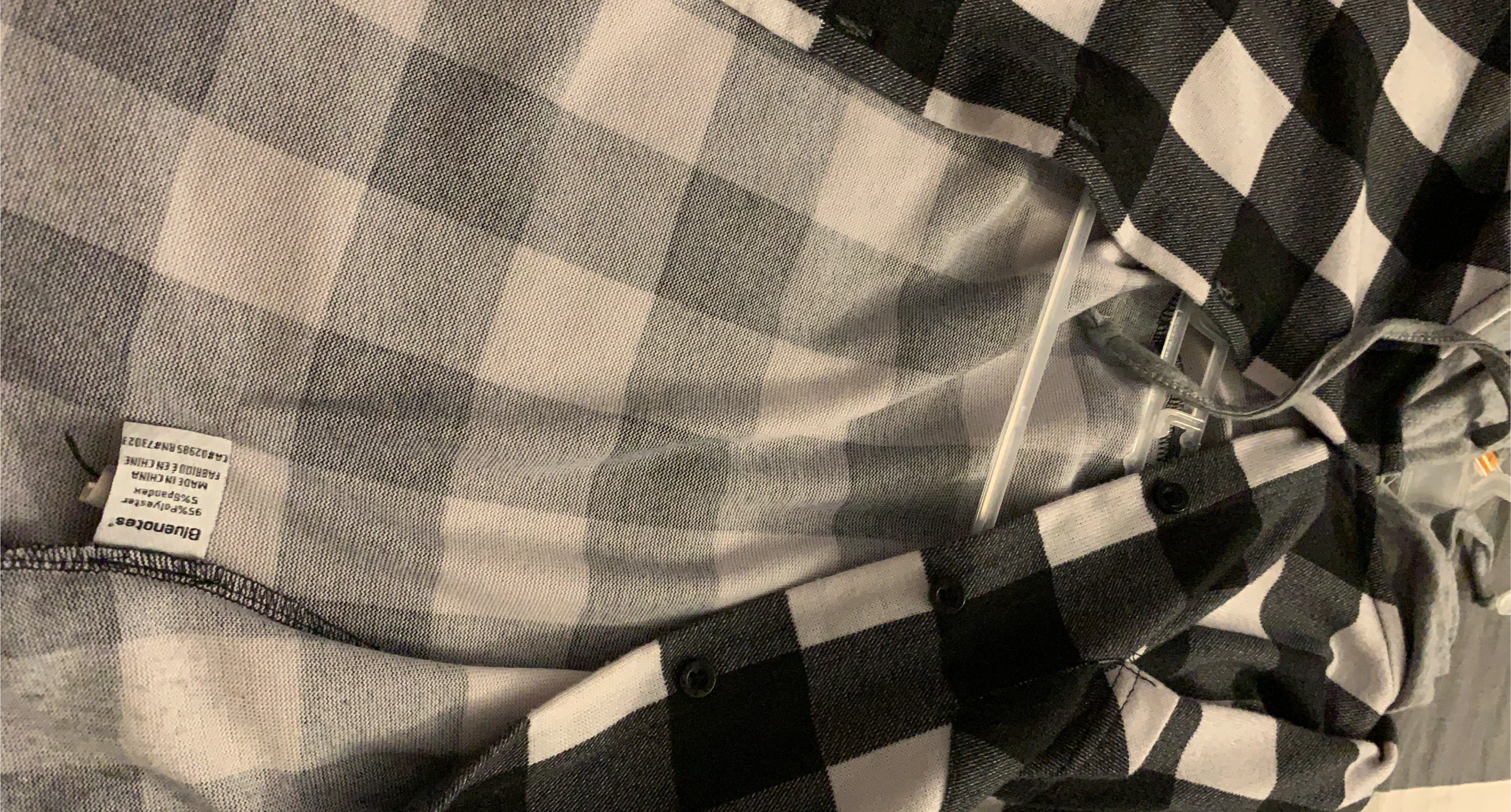 Bluenotes Black & White Plaid Flannel - Size L - photo 2
