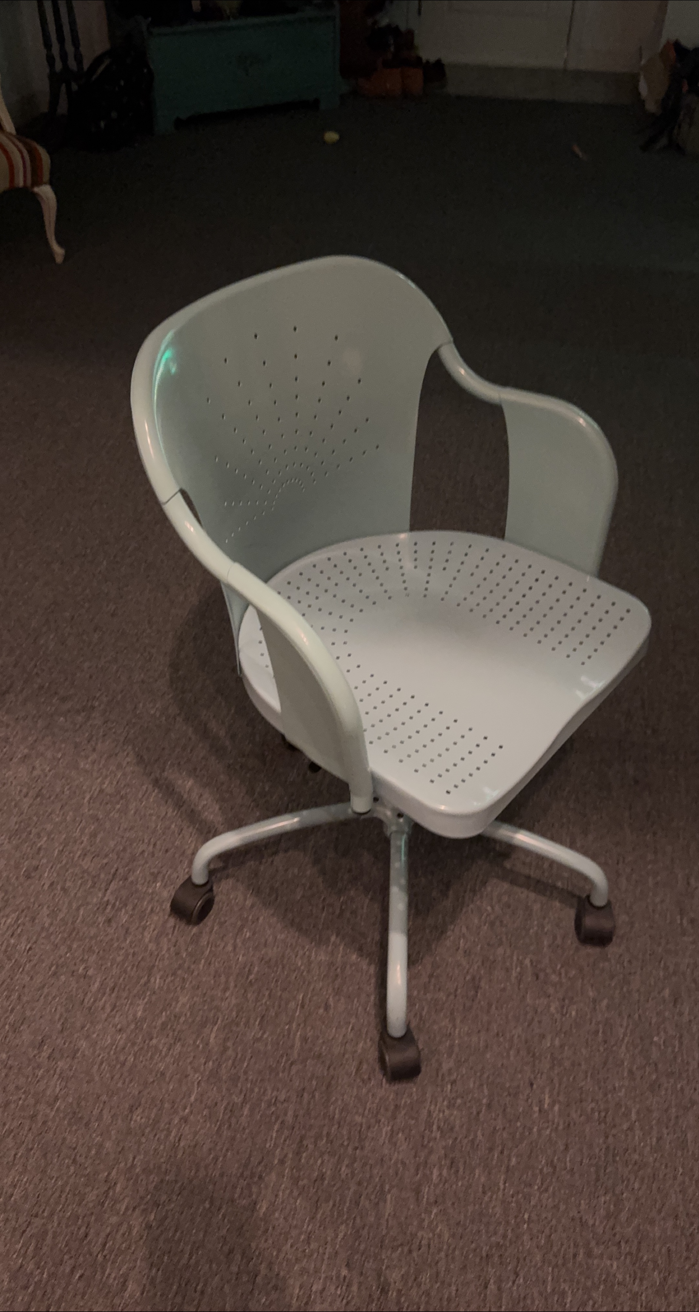Light Blue Metal Office Chair