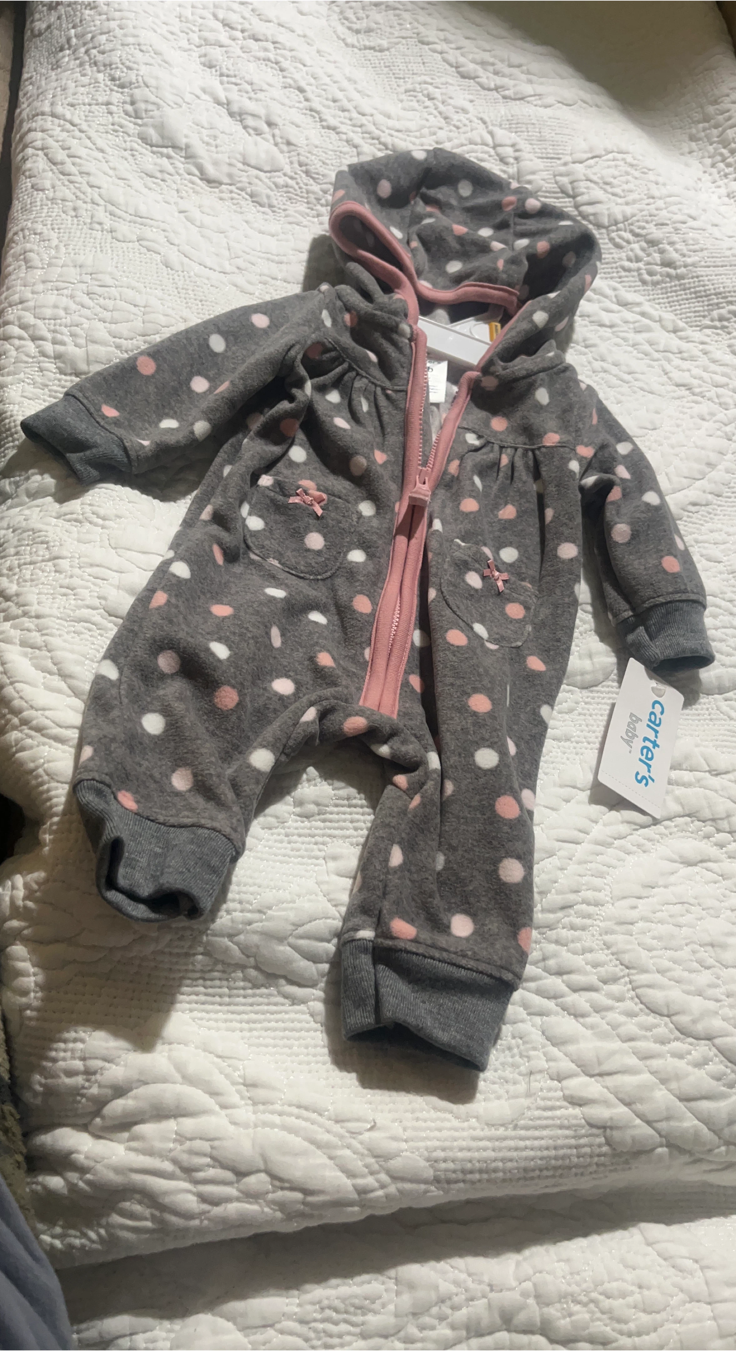 Carter's Baby Grey Polka Dot Onesie
