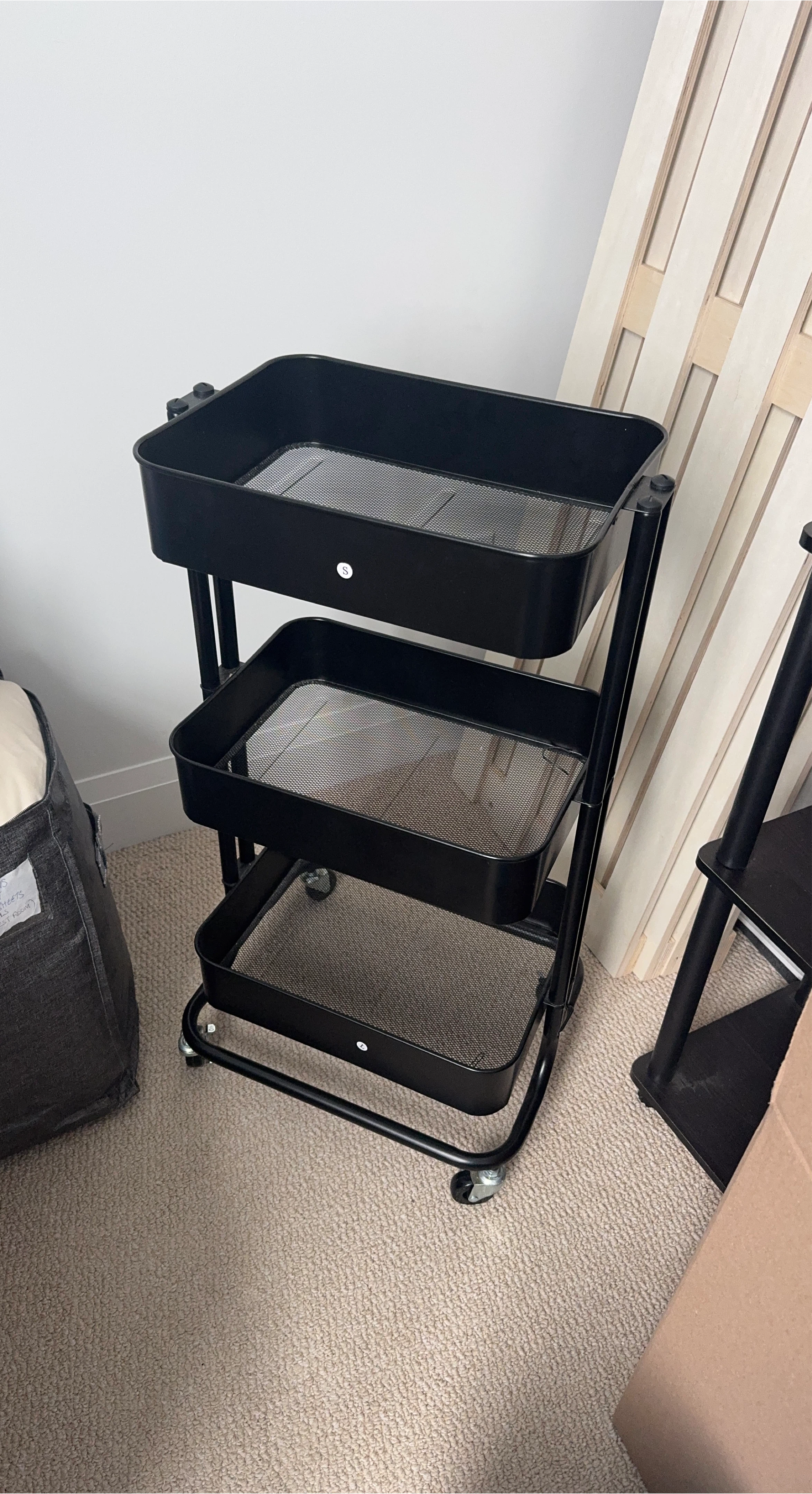 Black Rolling Cart - Great for Storage!