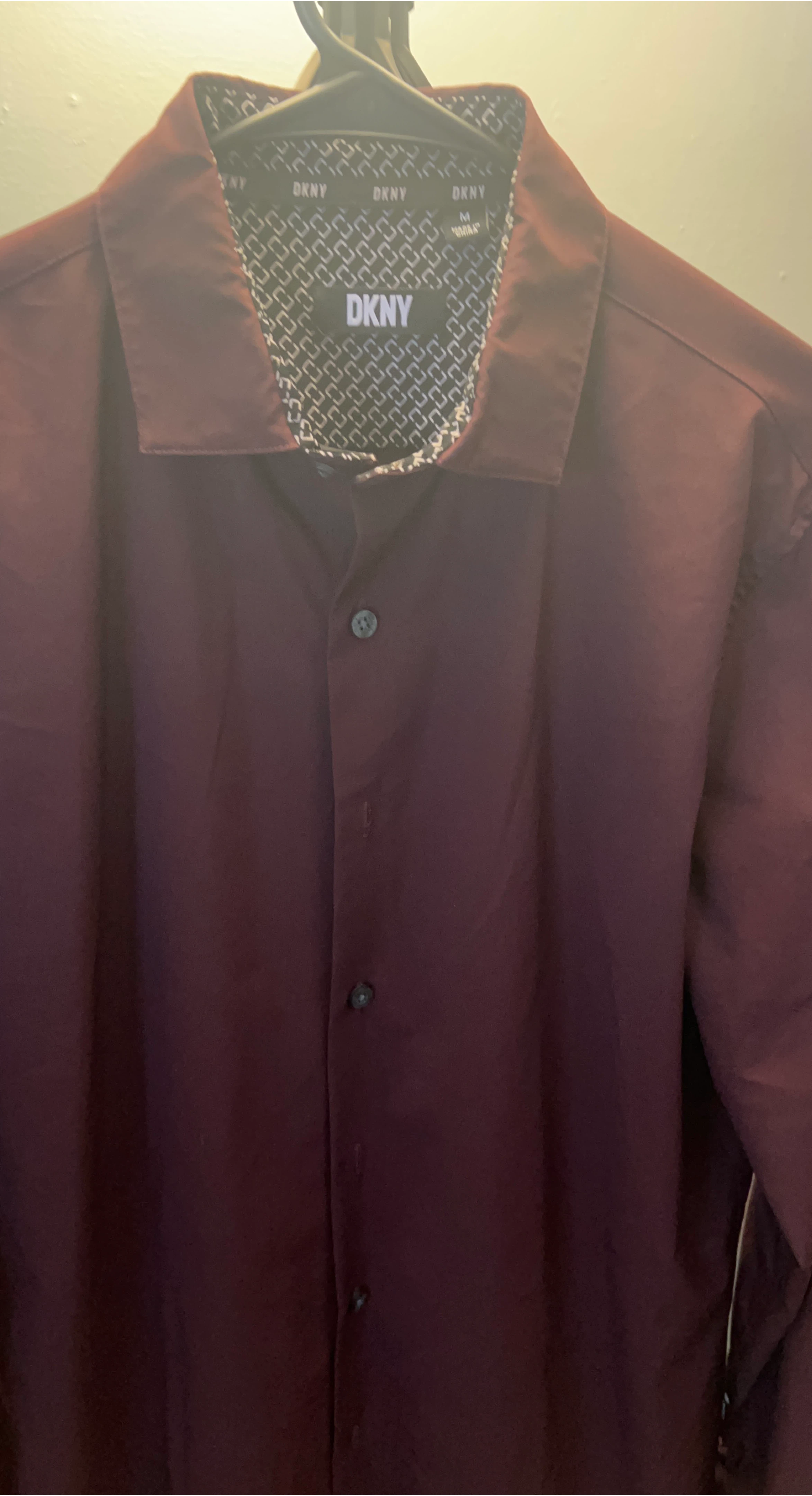 DKNY Burgundy Button-Down Shirt