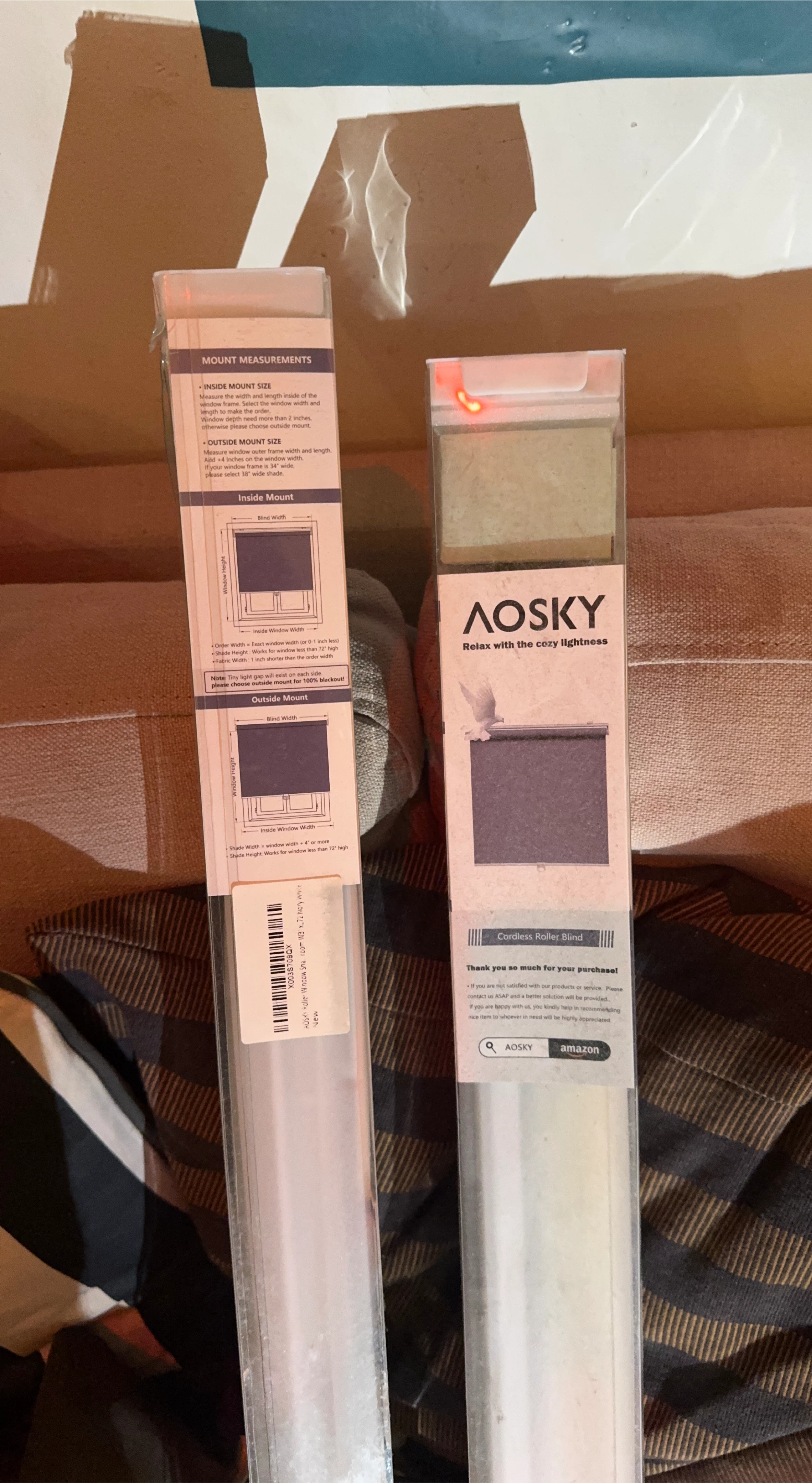 2 AOSKY Cordless Roller Blinds- New in Box!