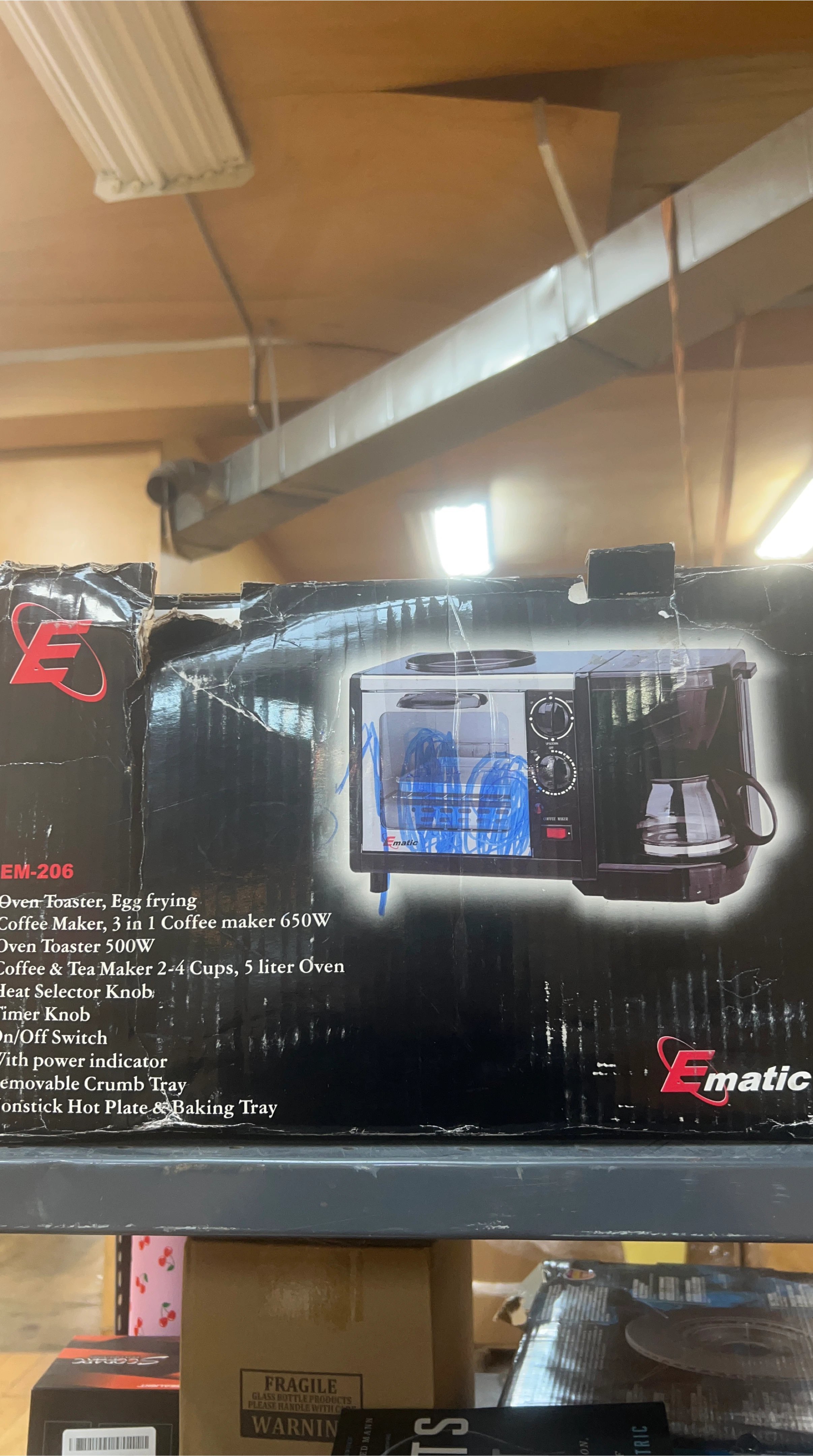 Ematic EM-206 Oven Toaster & Coffee Maker