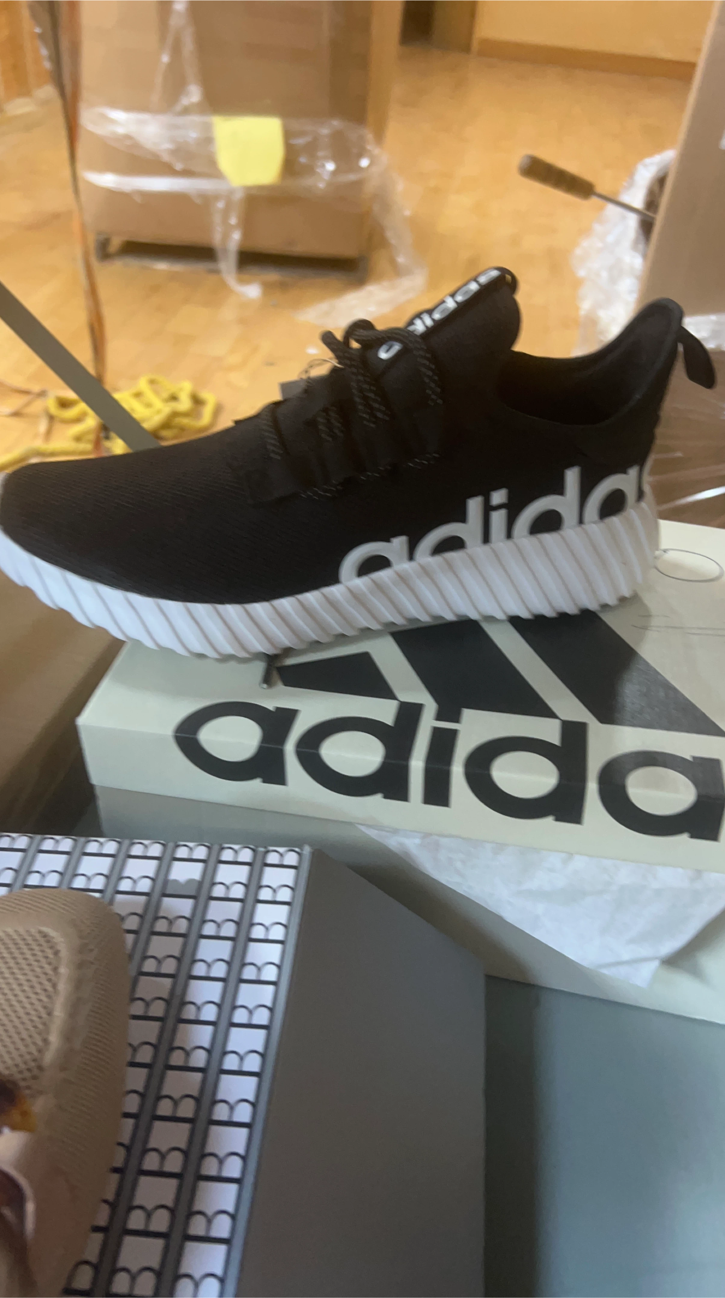 Adidas Black and White Running Shoes