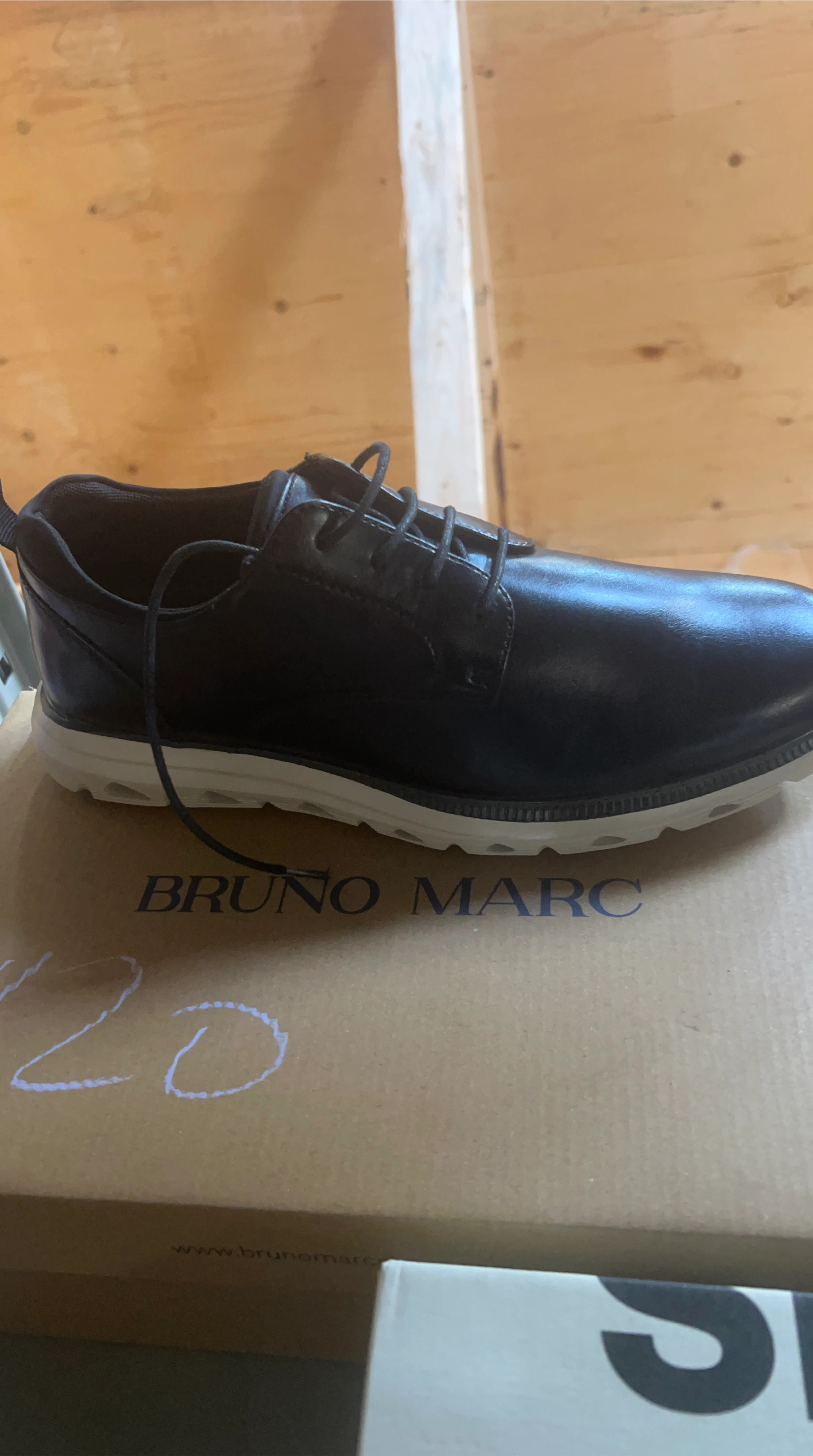 Bruno Marc Black Leather Shoes