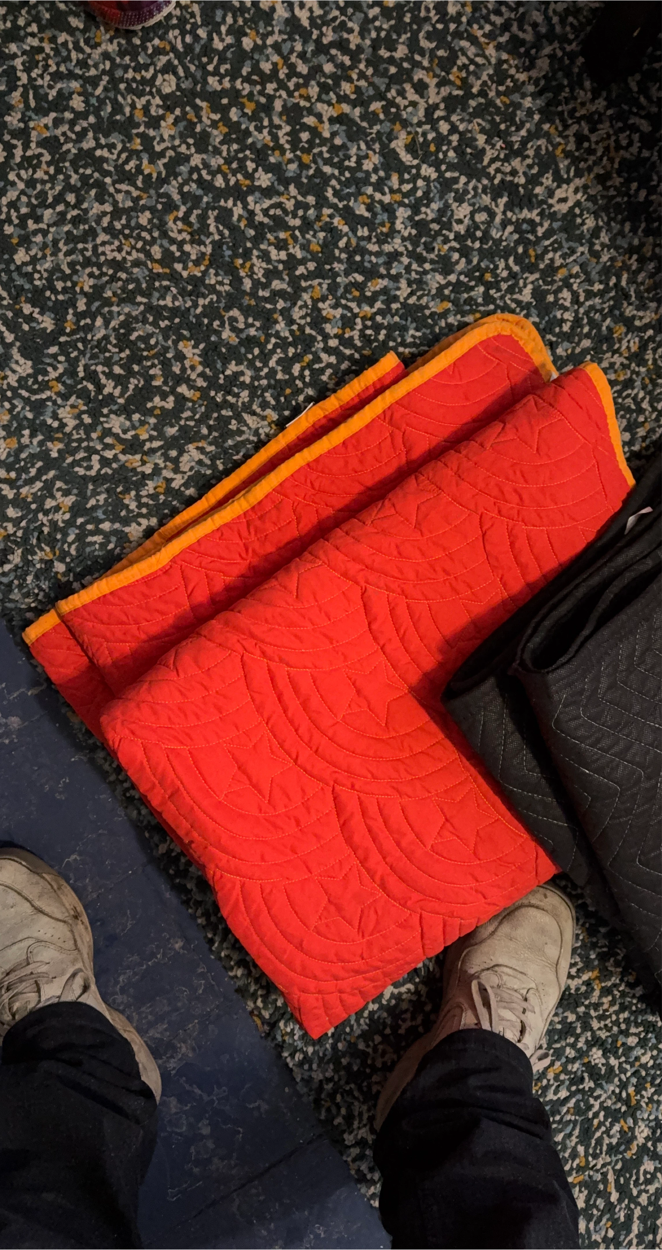 Red Quilted Moving Blanket