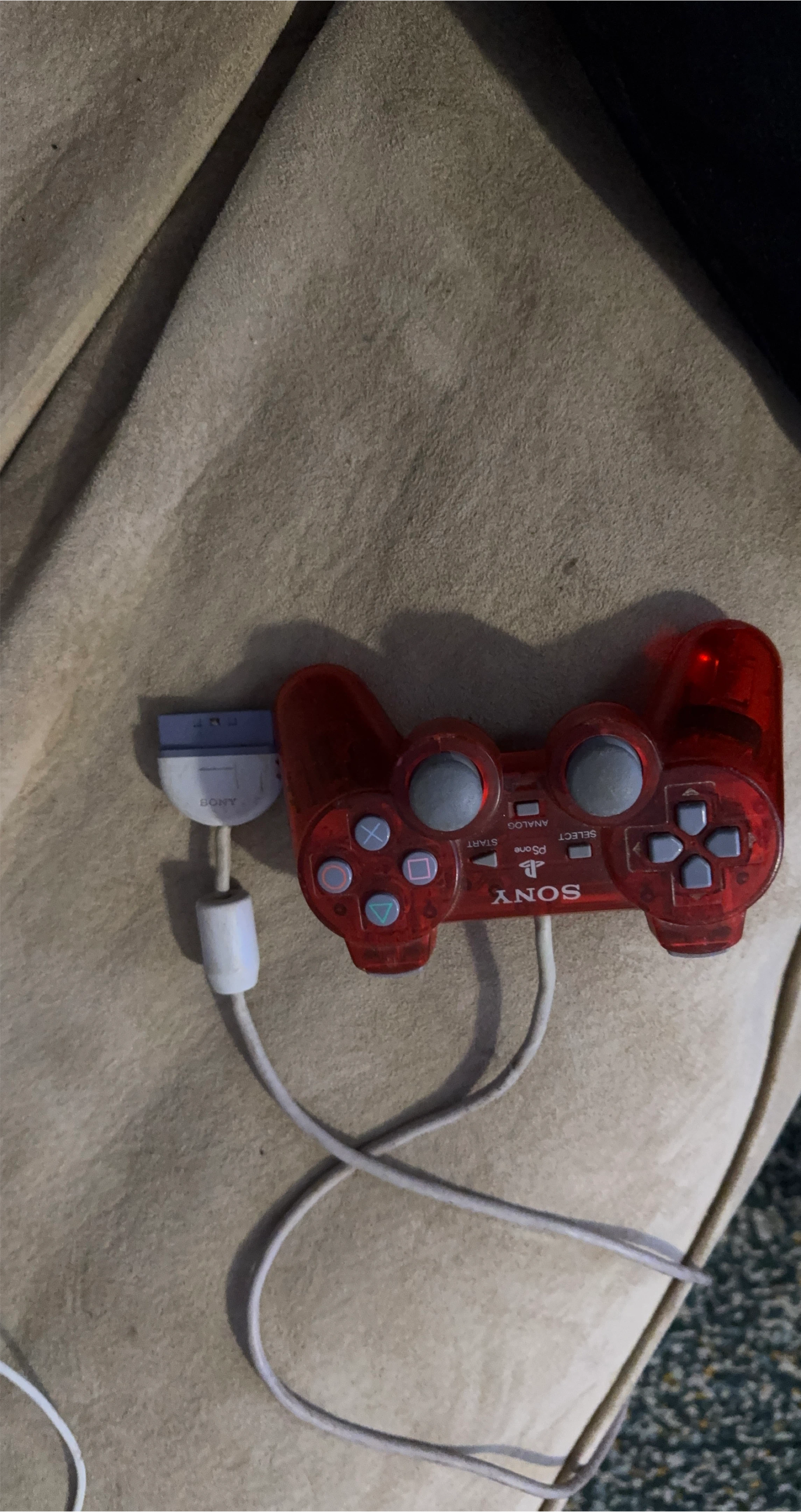 Red Sony PlayStation PSone Controller