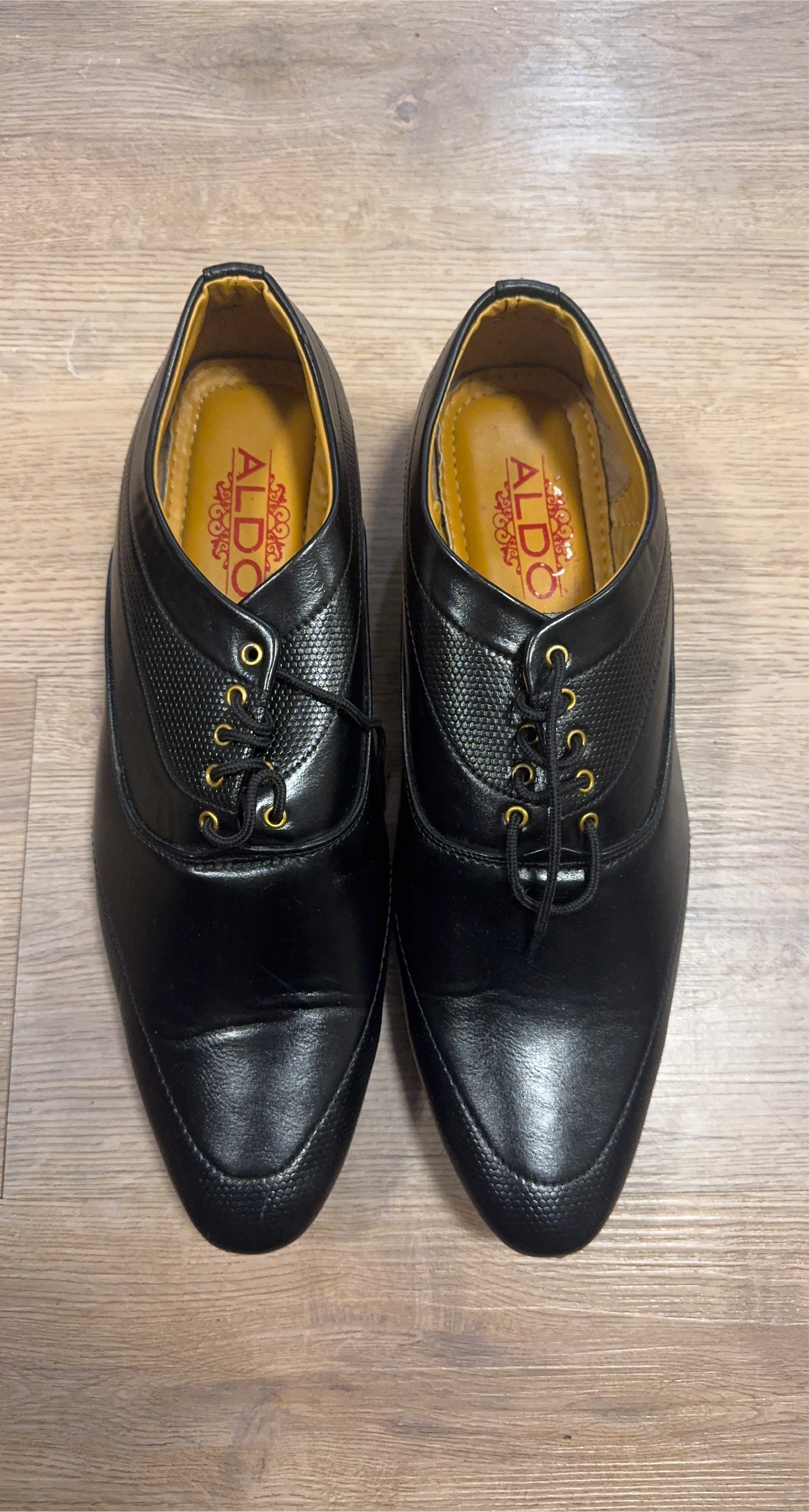 New ALDO Men Black Oxford Lace-up Dress Shoes US 9