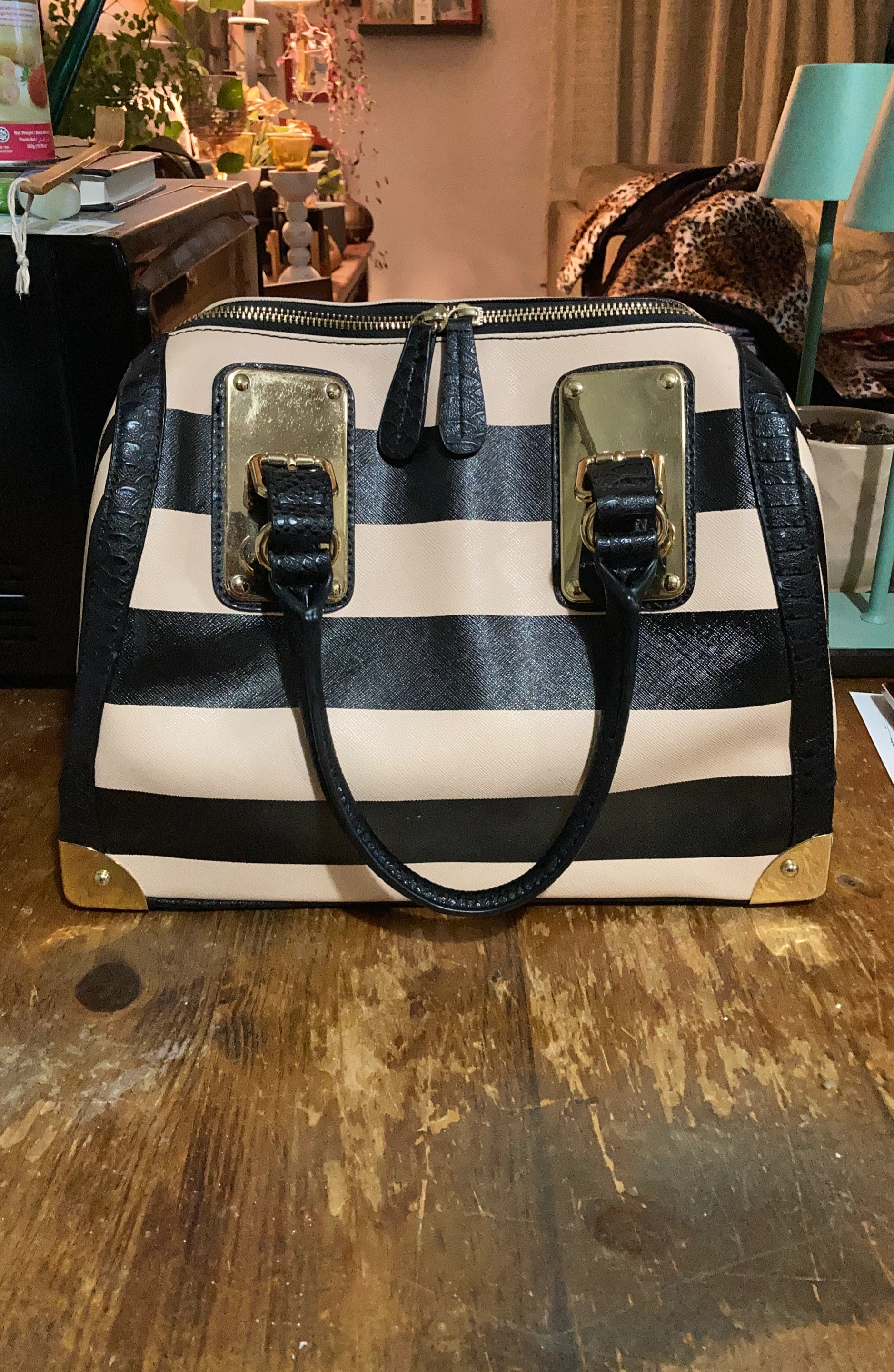 Striped purse