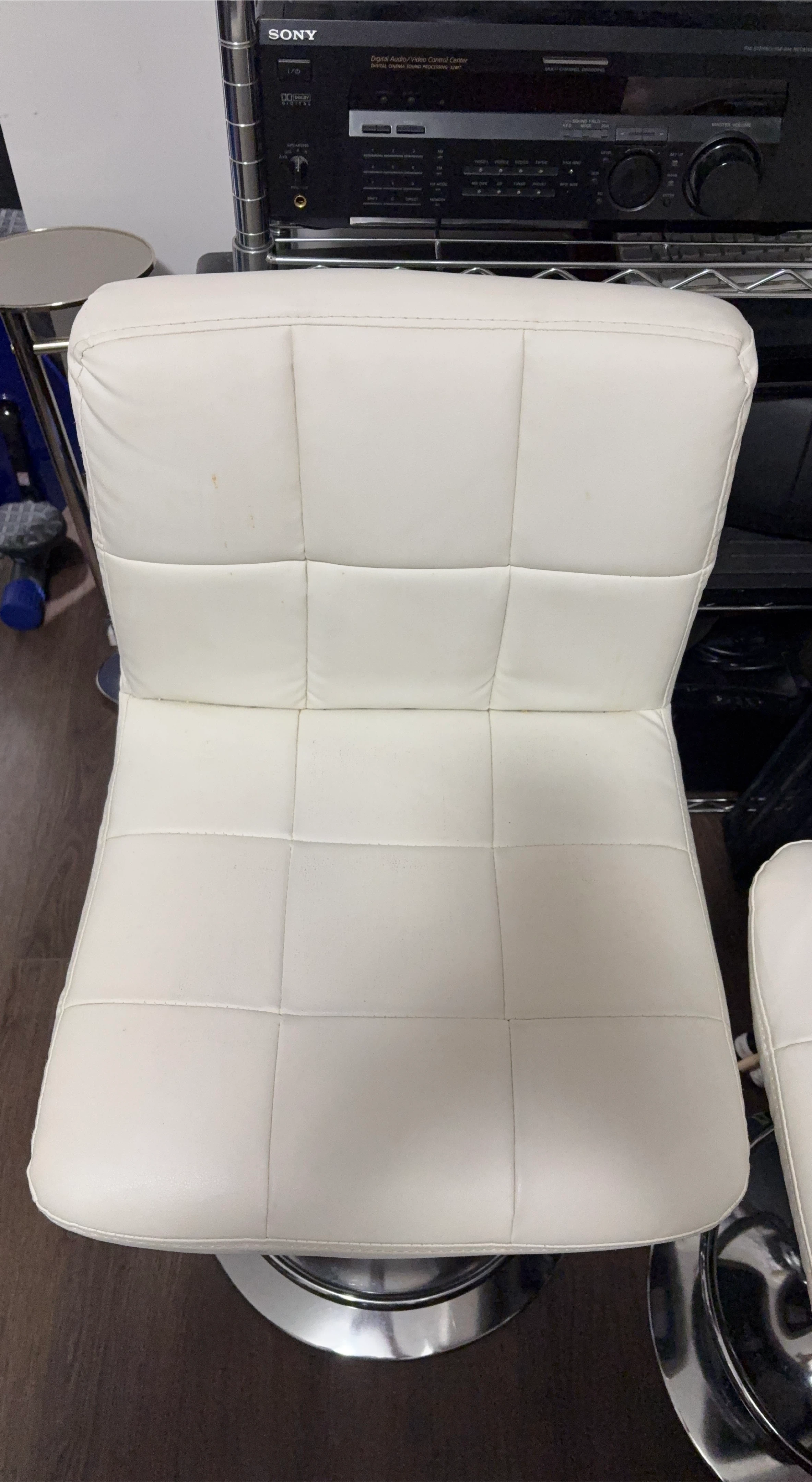 White Swivel Bar Stool