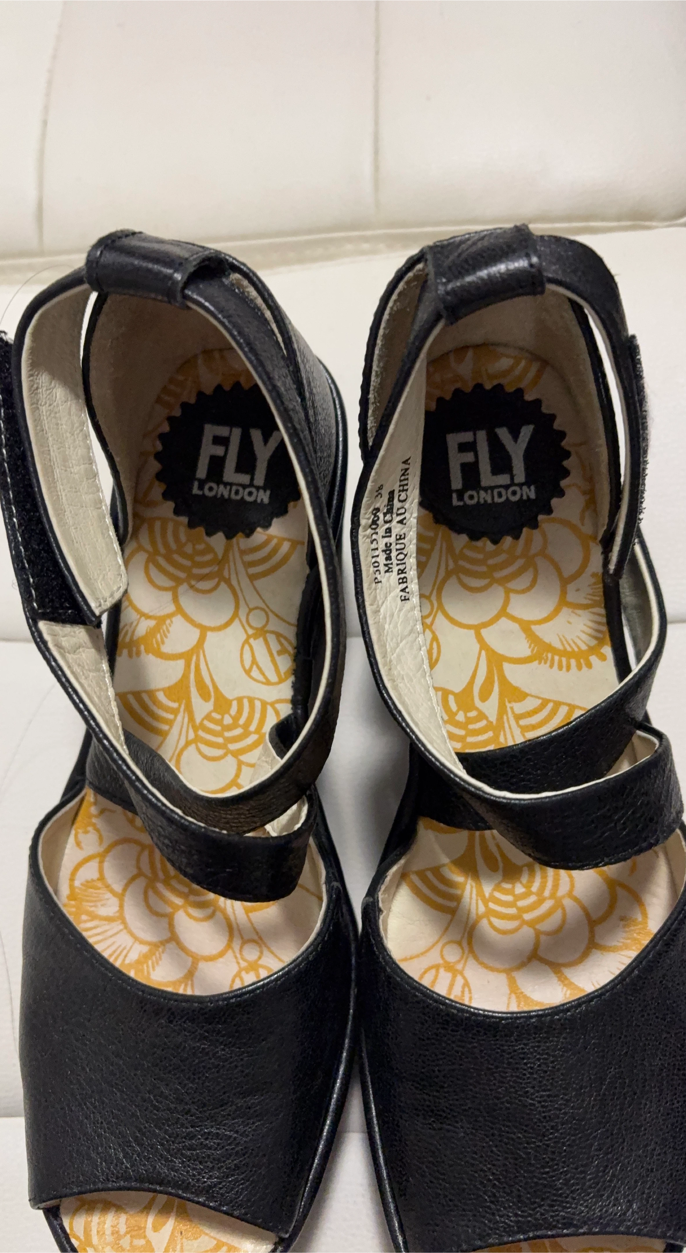 Fly London Black Sandals Size 38