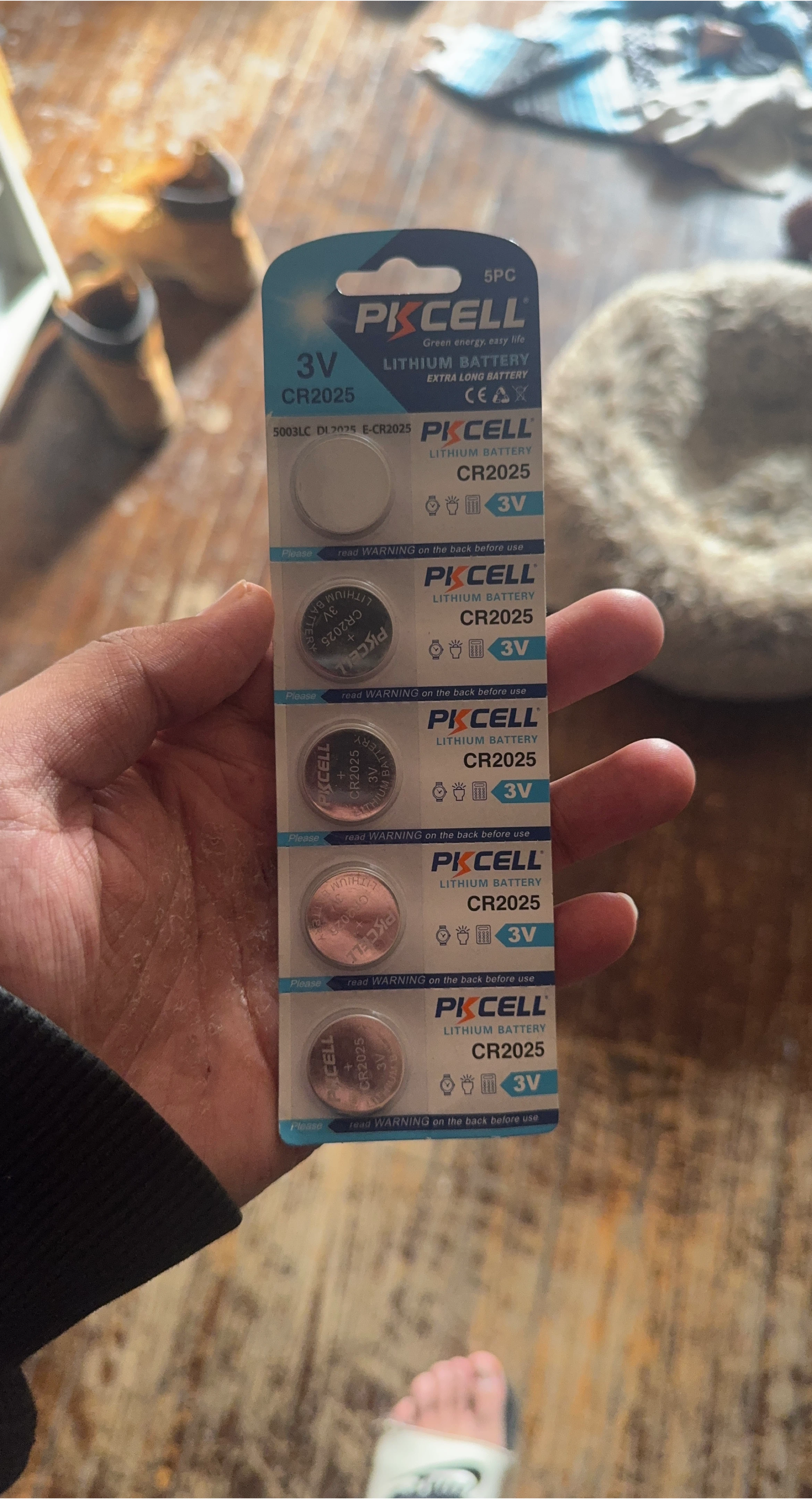 New PKCELL CR2025 3V Lithium Batteries - 5 Pack