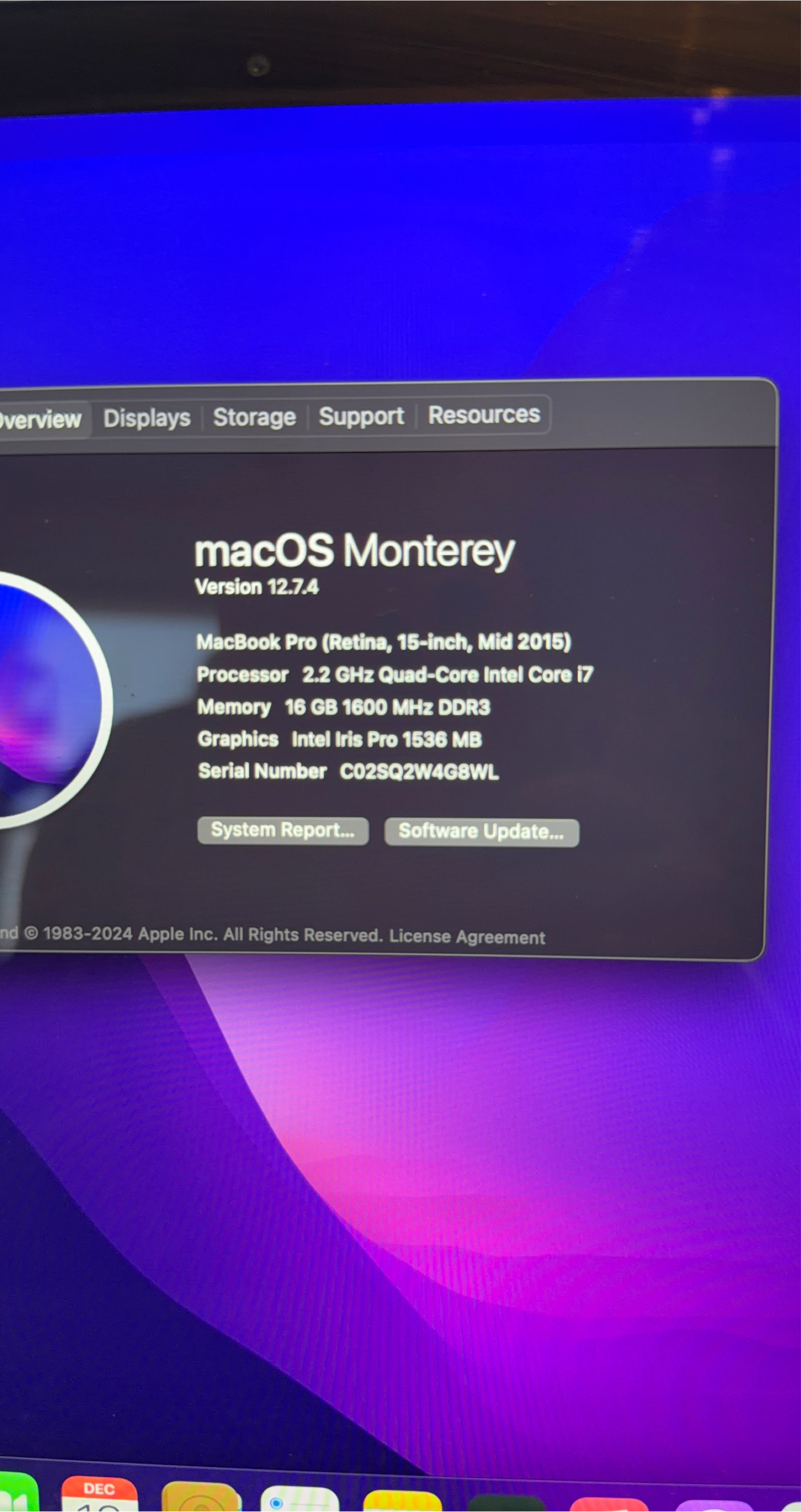 Apple MacBook Pro (Retina, 15-inch, Mid 2015)
