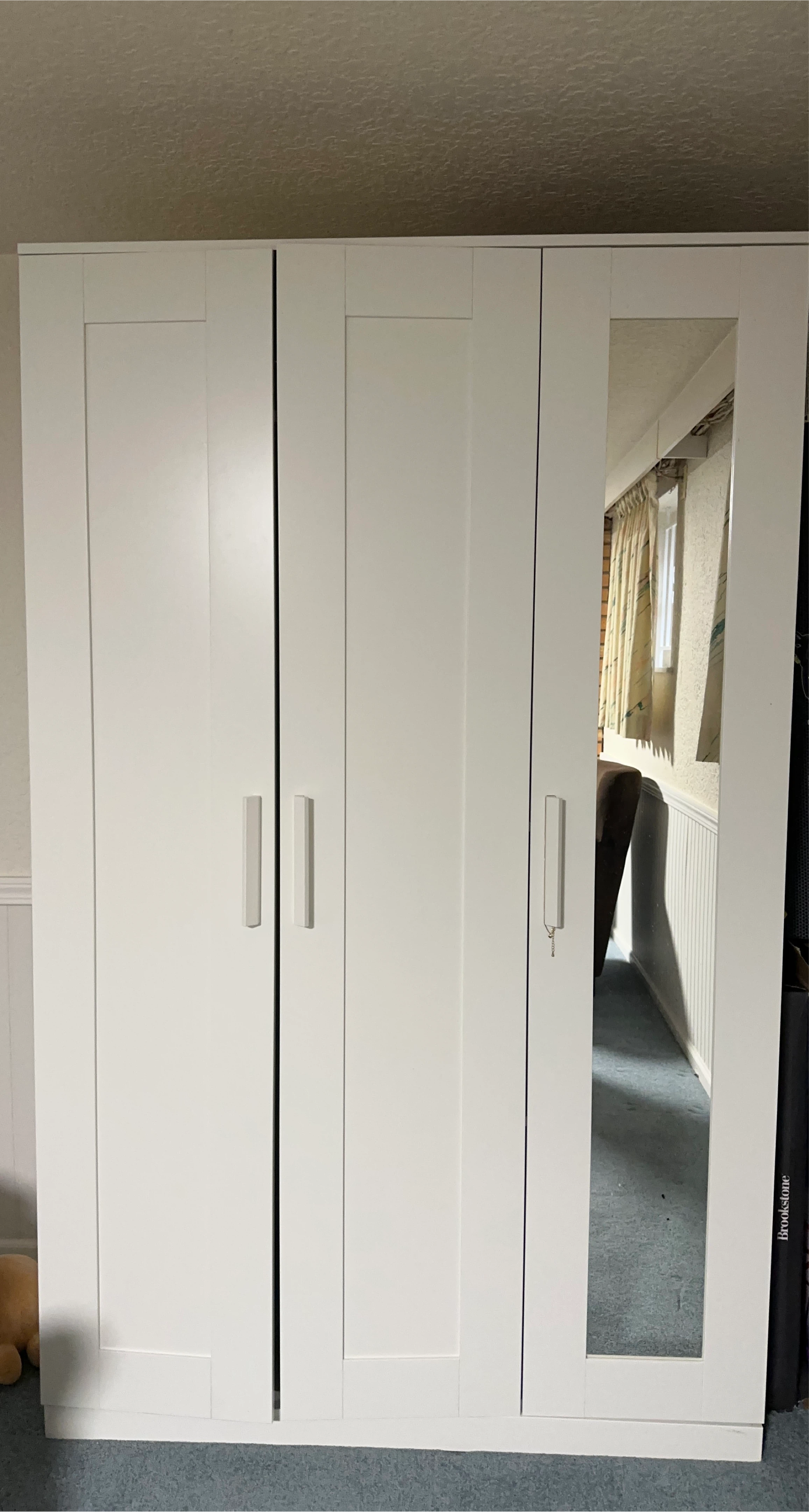 White Wardrobe with Mirror Door