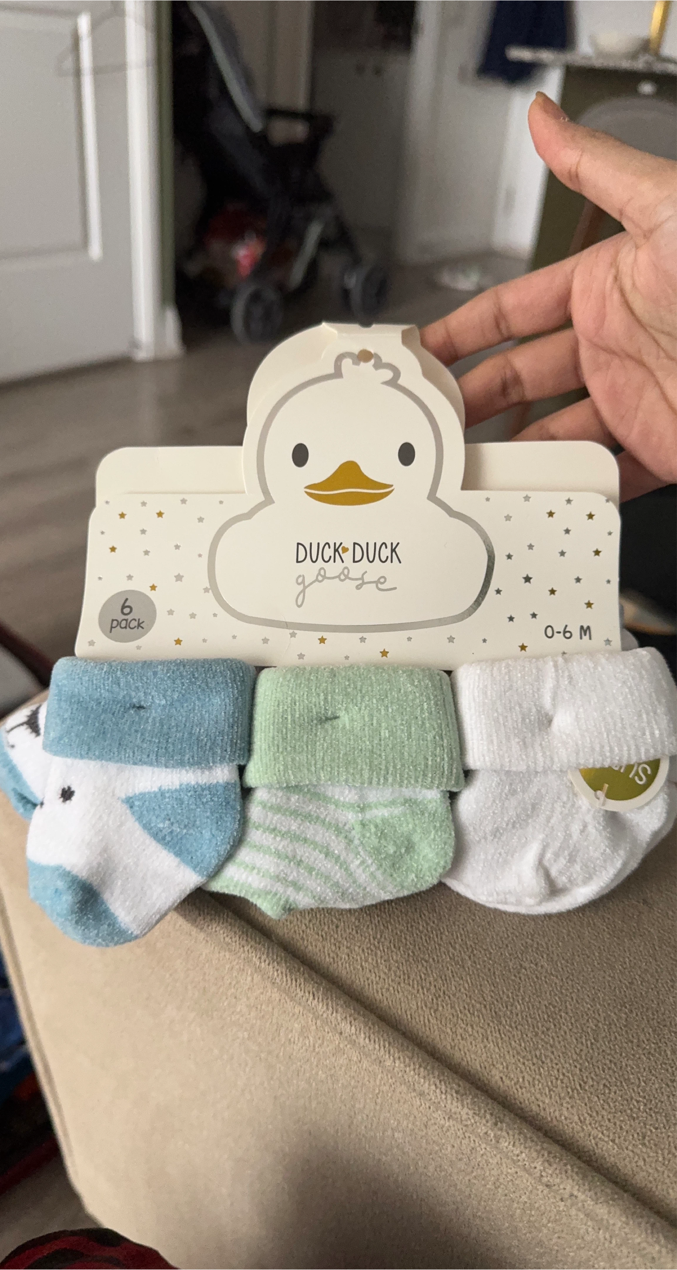 Duck Duck Goose Baby Socks - 0-6M - 6 Pack