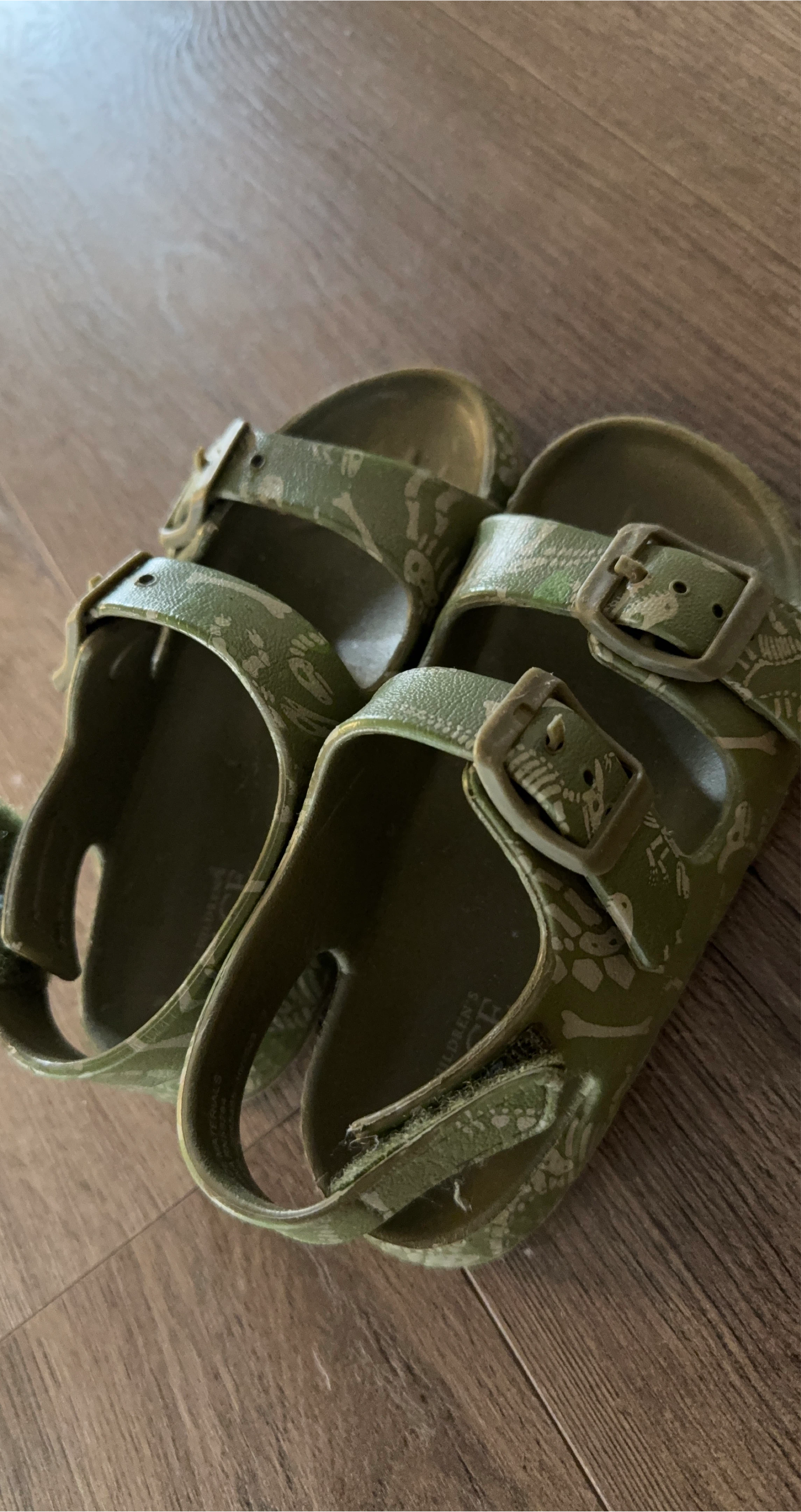 Birkenstock Kids' Sandals - Green with Skull Design