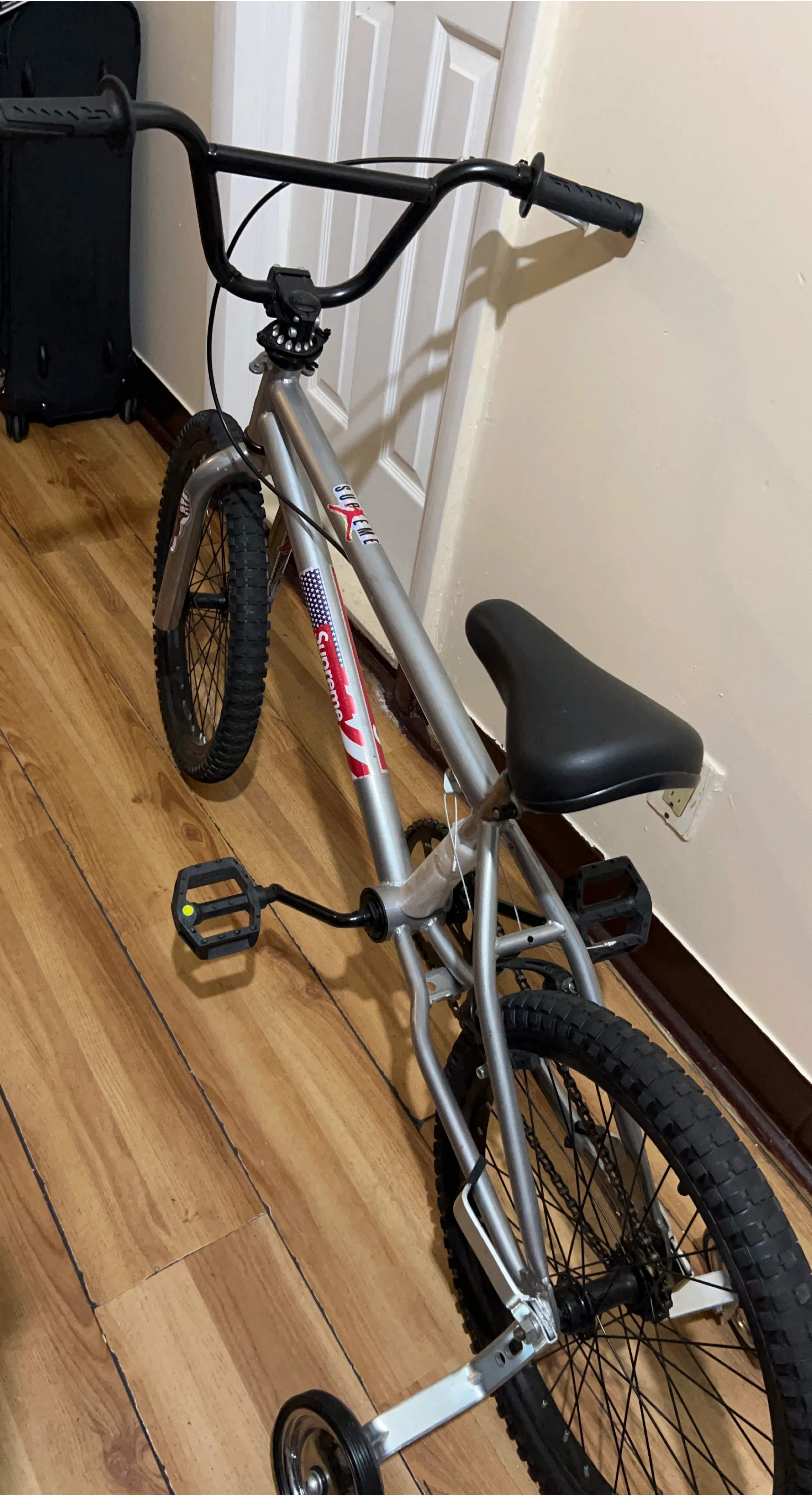 Silver BMX Bike with Training Wheels