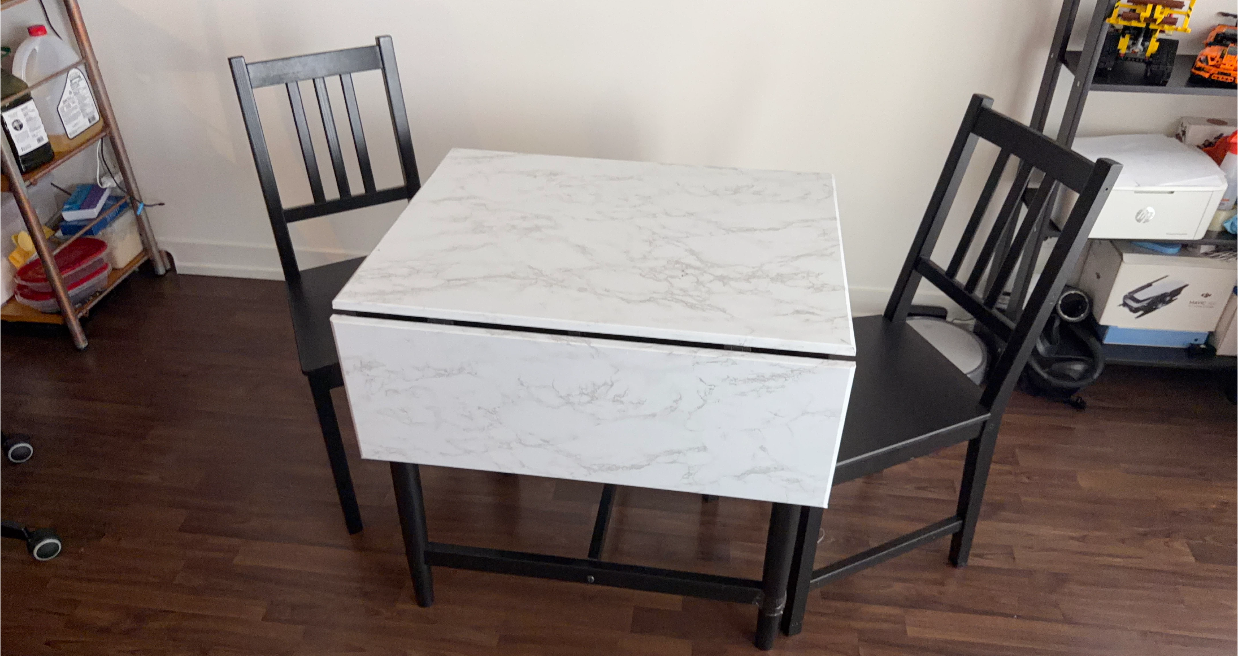 Drop Leaf Dining Table with Two Chairs