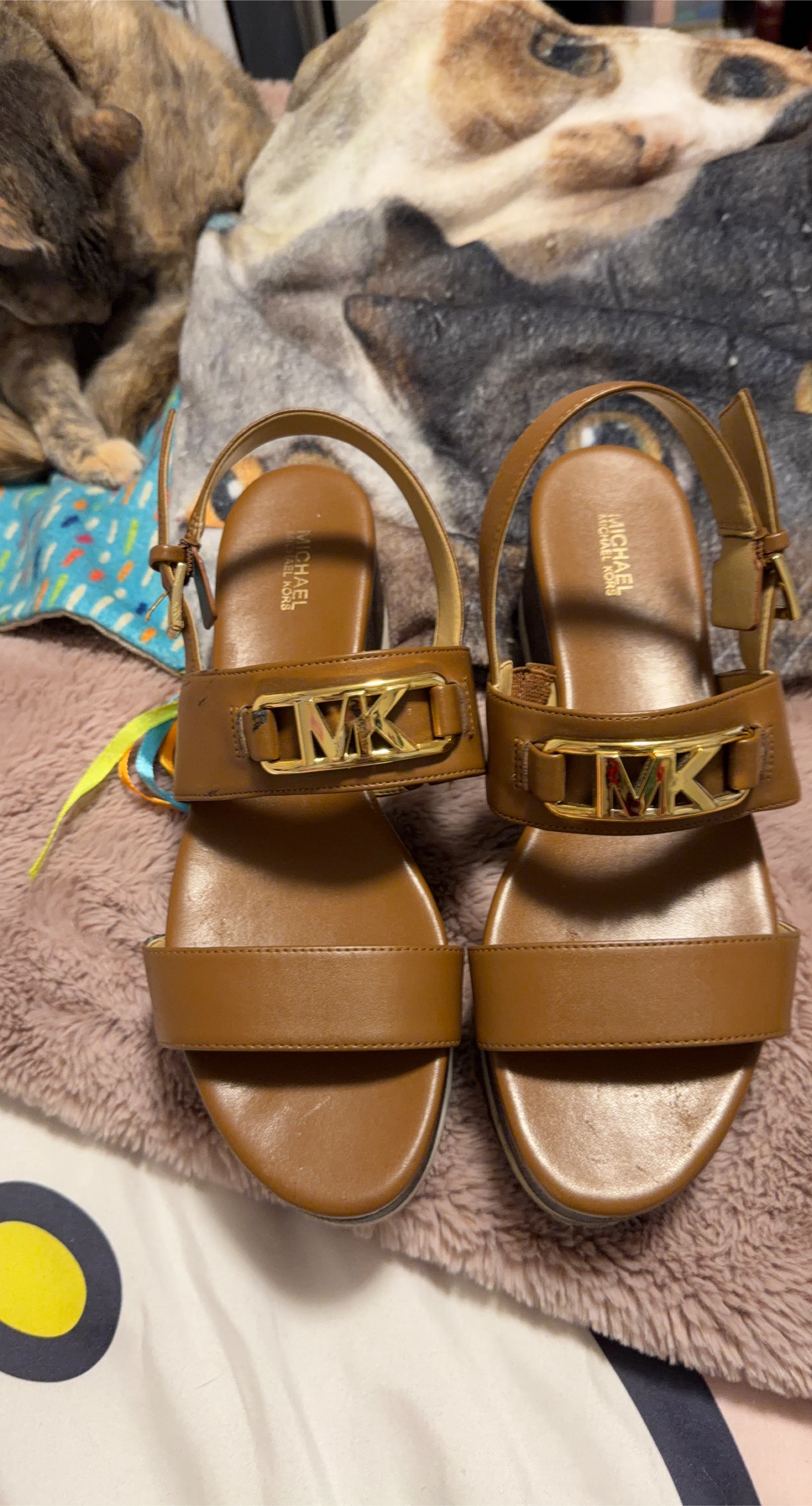 Michael Kors Brown Leather Sandals Size 9M