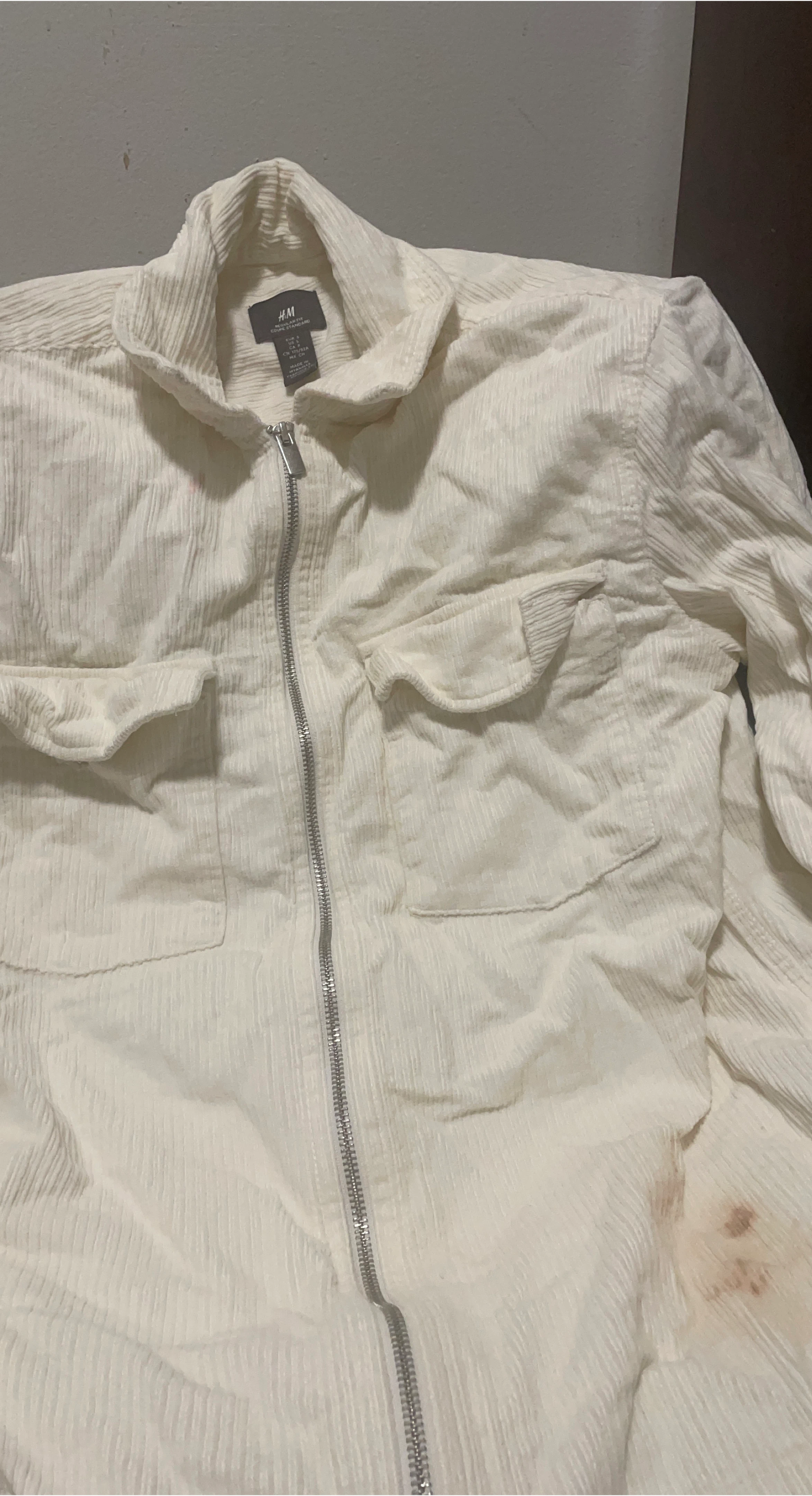 H&M Cream Corduroy Jacket - Size S
