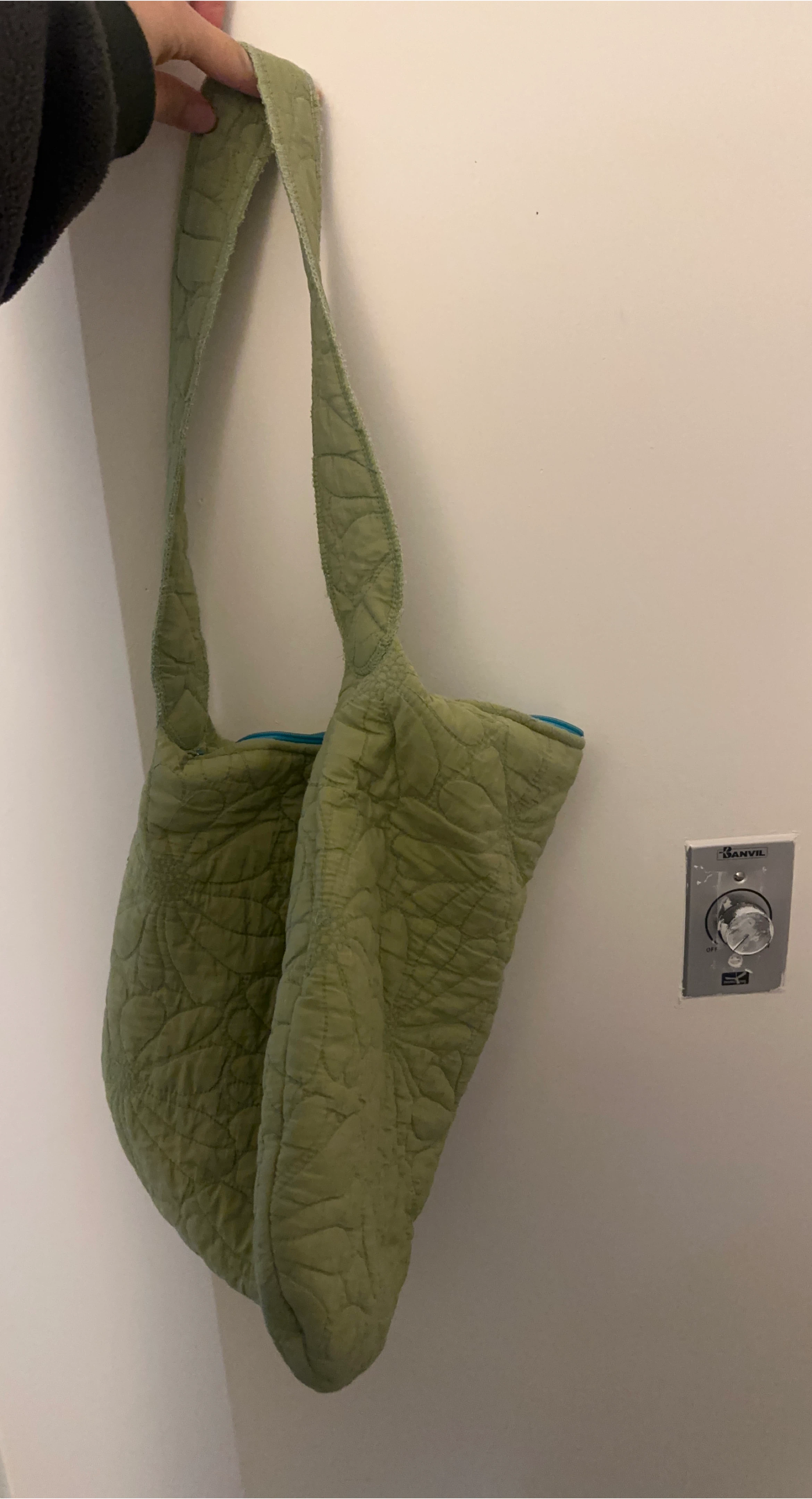Green Quilted Shoulder Bag