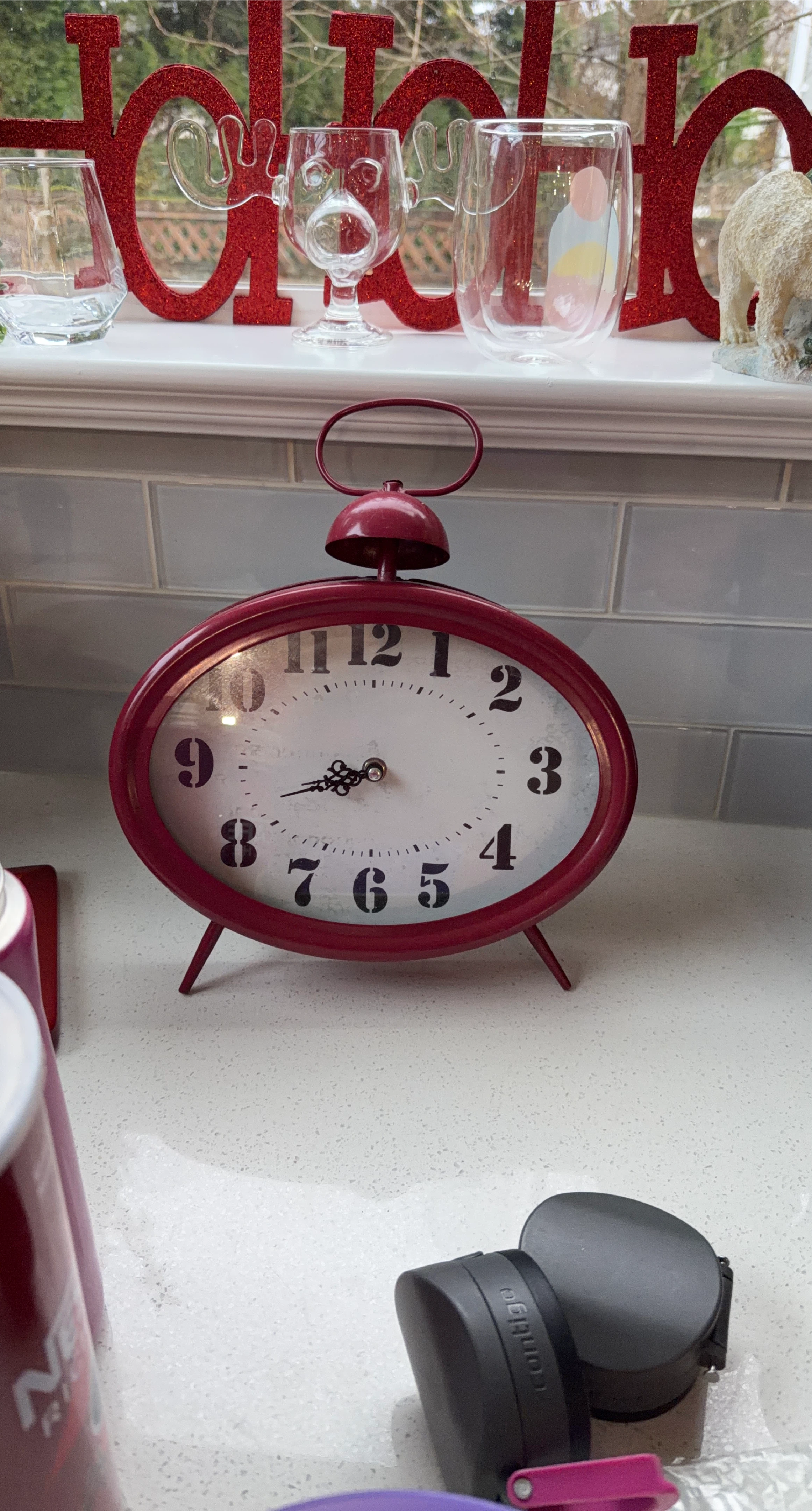 Red Oval Clock