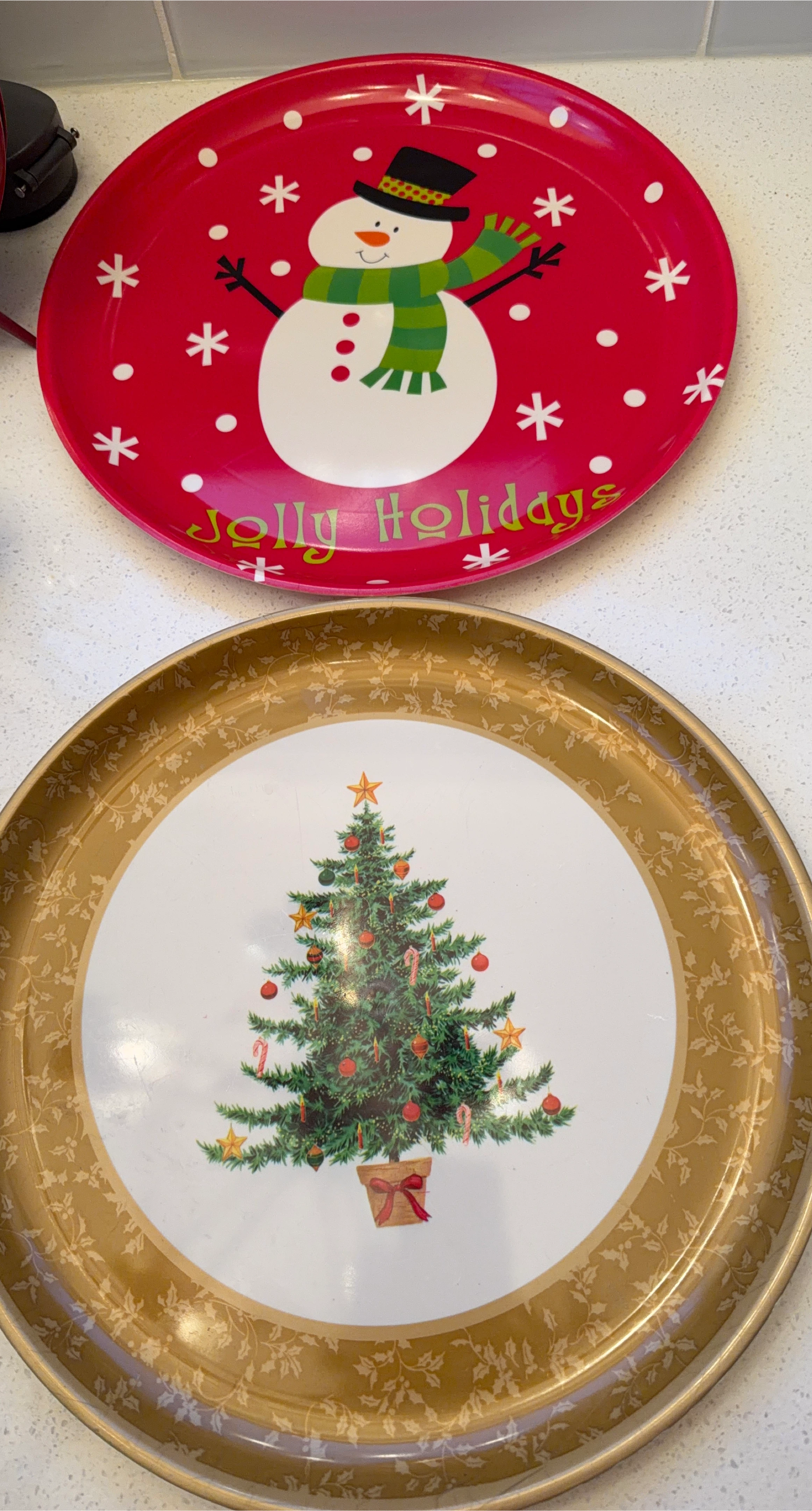 Holiday Serving Trays - Jolly Holidays & Christmas Tree