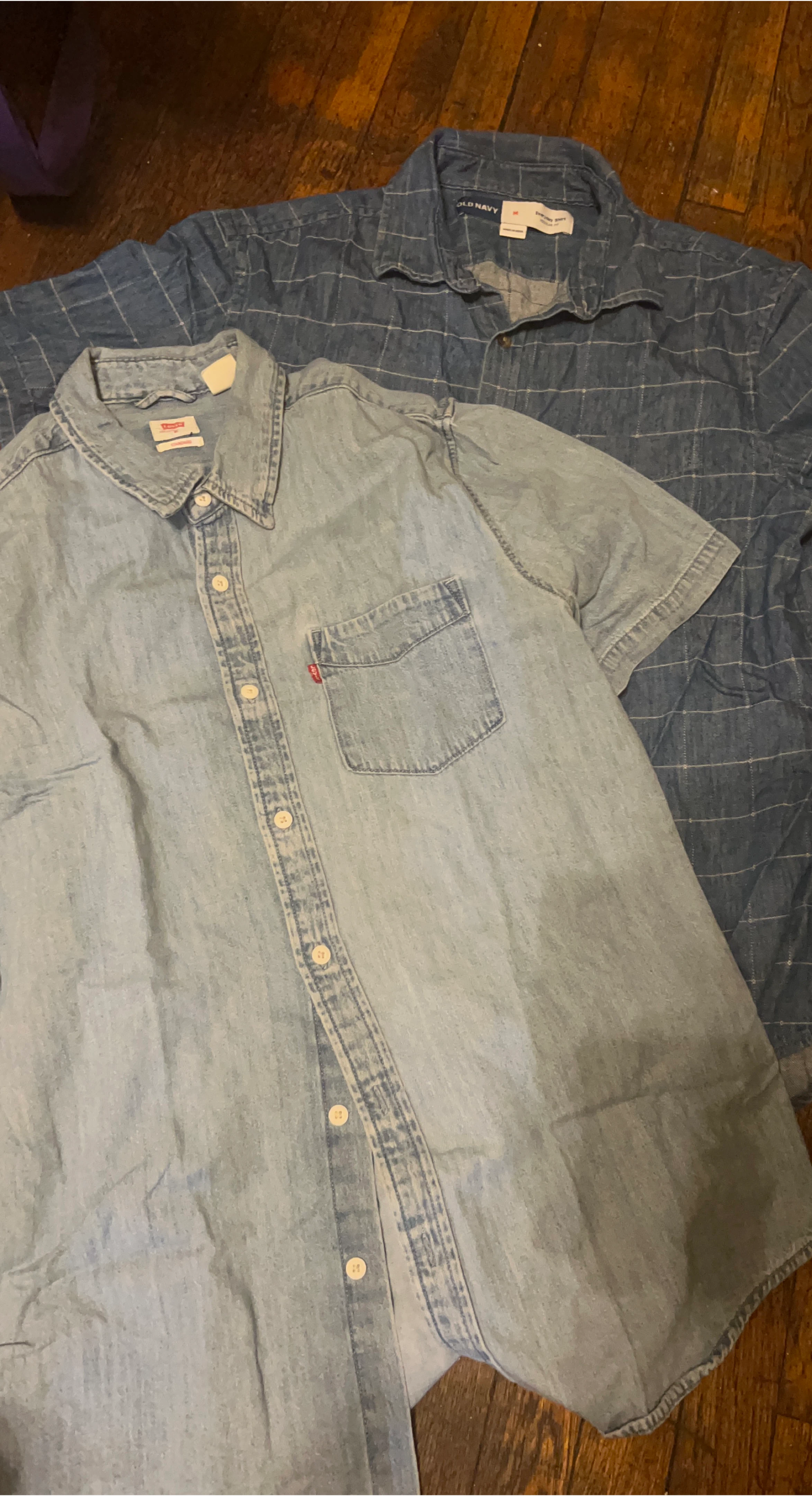 Levi's Denim Shirt & Old Navy Plaid Shirt - Size M